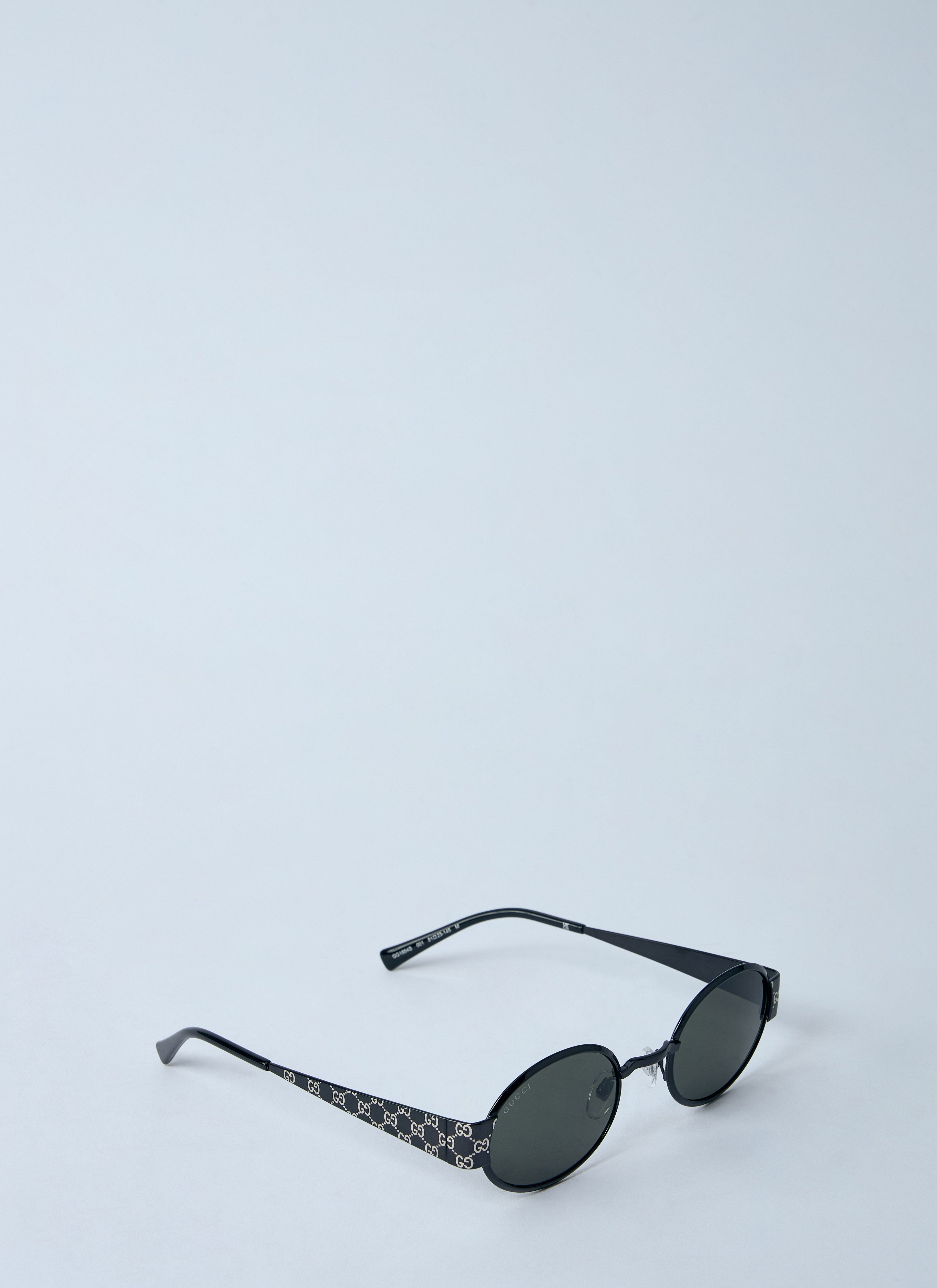 Gucci Men Monogram Metal Oval Sunglasses
