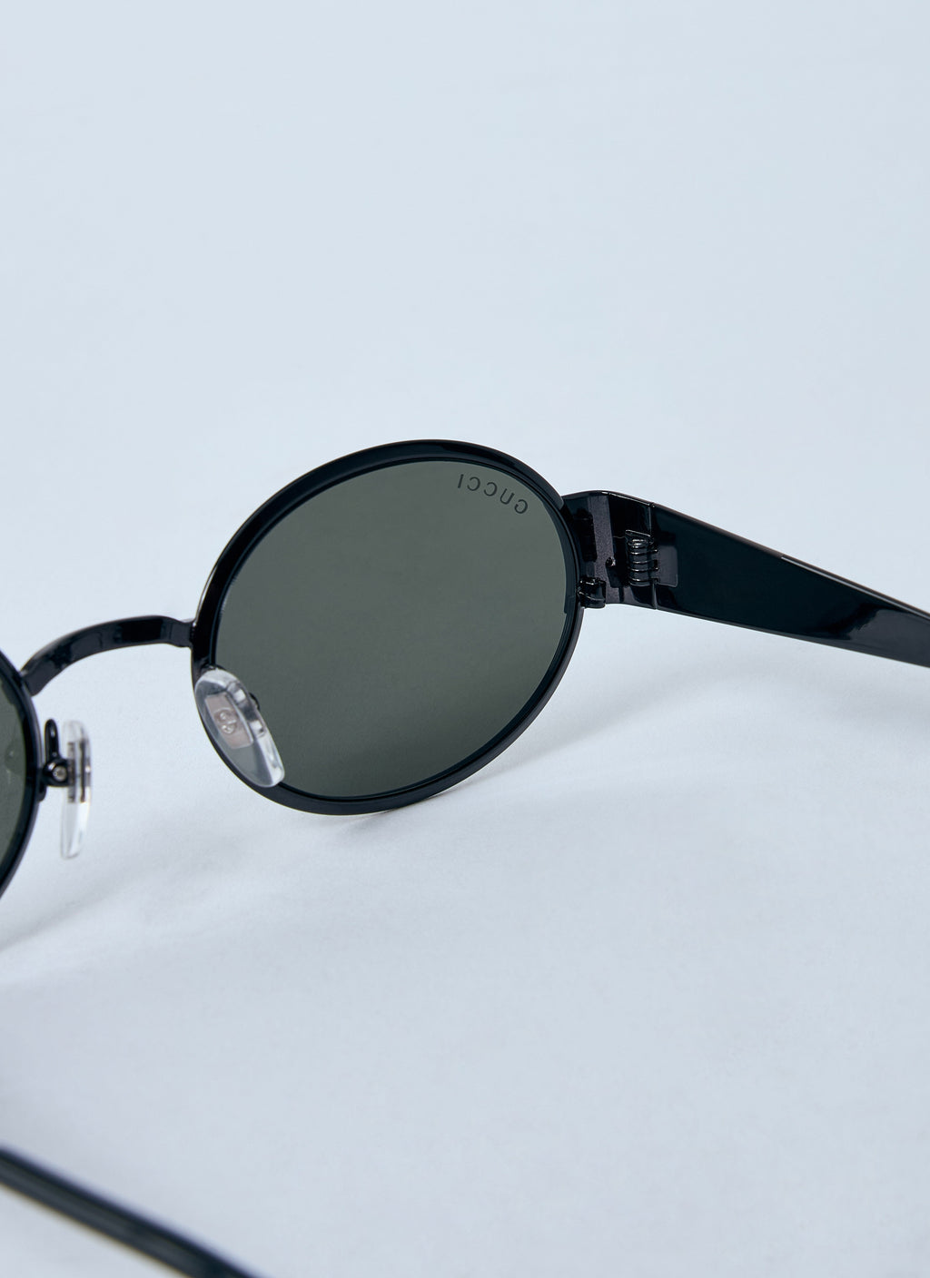 Gucci Men Monogram Metal Oval Sunglasses