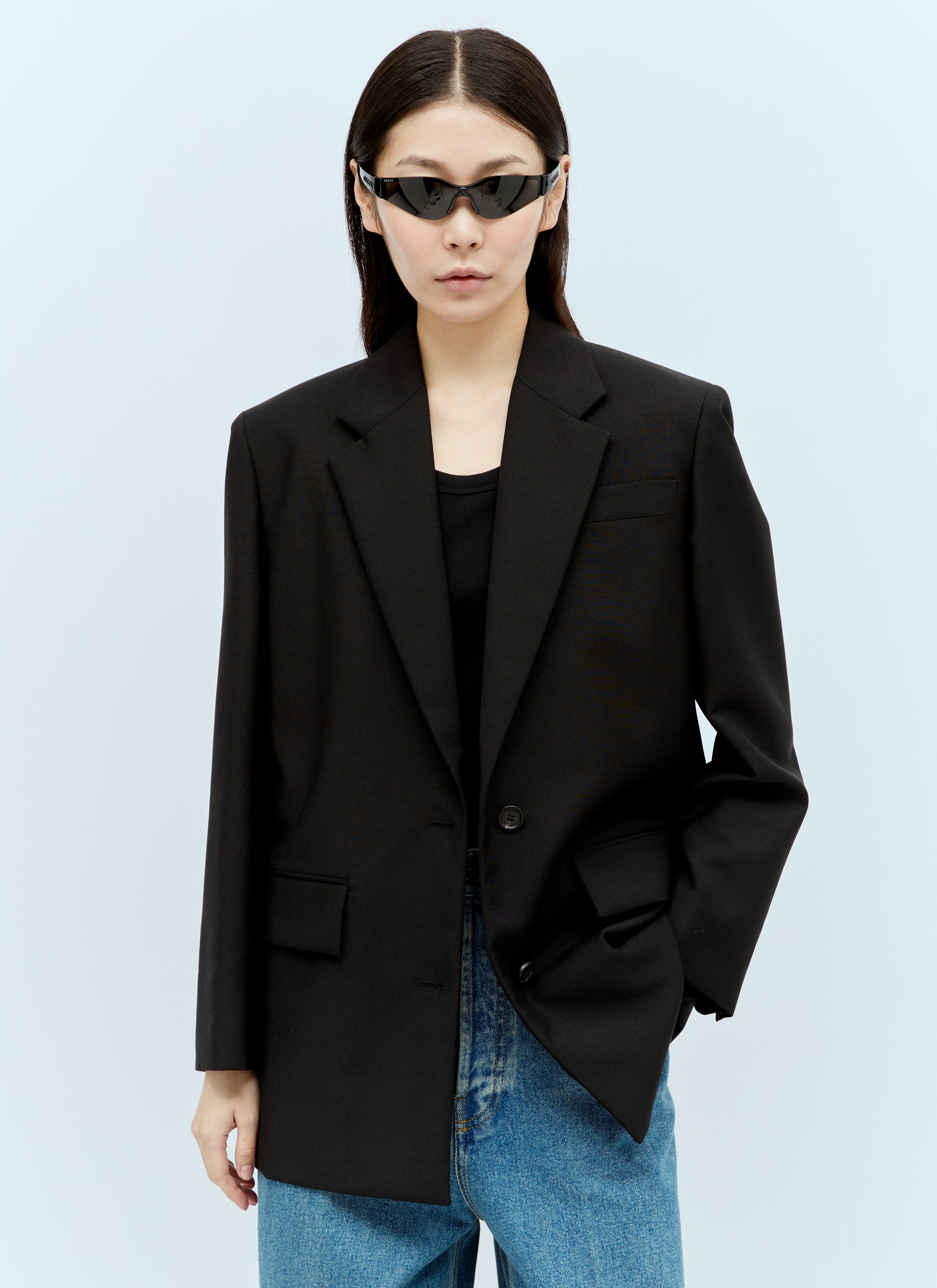 Gucci Women Mask-Shaped Frame Sunglasses