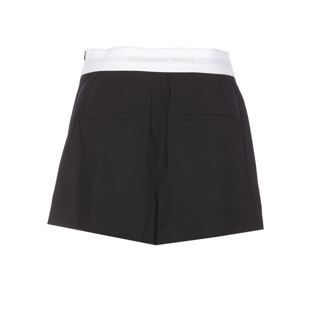 Alexander Wang Women High Waisted Pleated Short With Logo Elastic