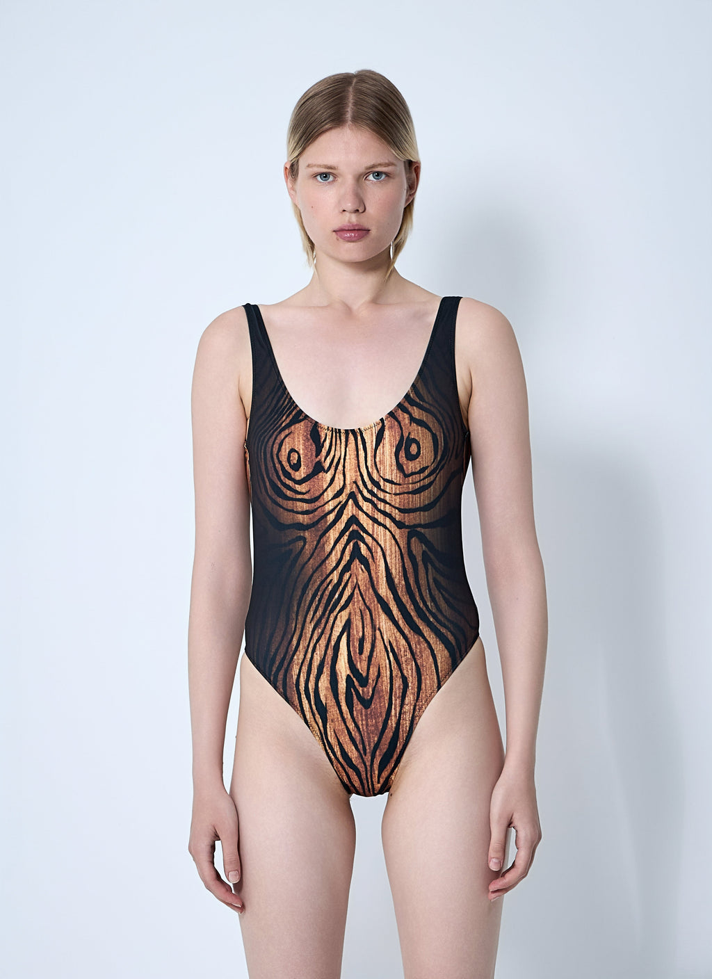 Jean Paul Gaultier Women Wood Print Swimsuit