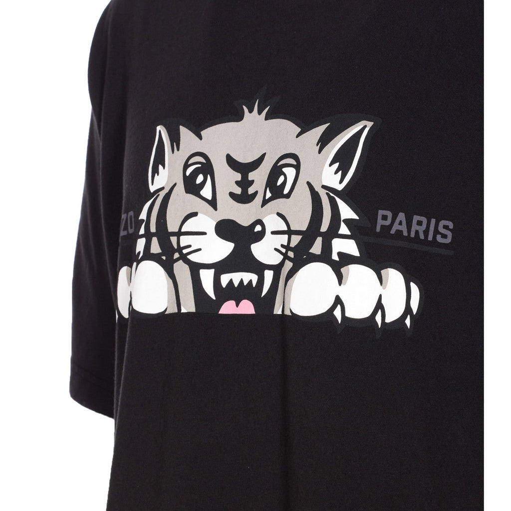 Kenzo Men Kenzo Happy Tiger Embroidered Oversize T-Shirt