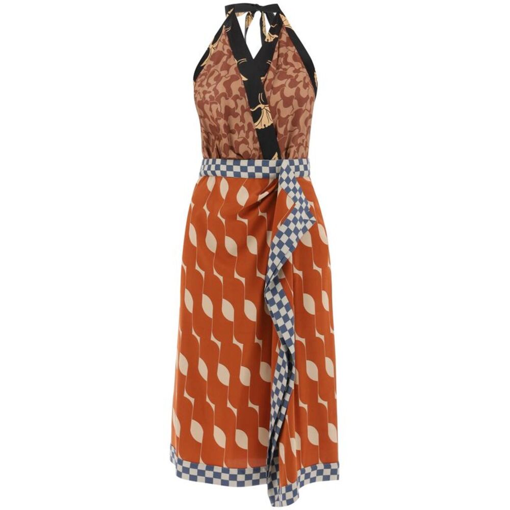Dries Van Noten Women Dole Patchwork Dress With American Neckline