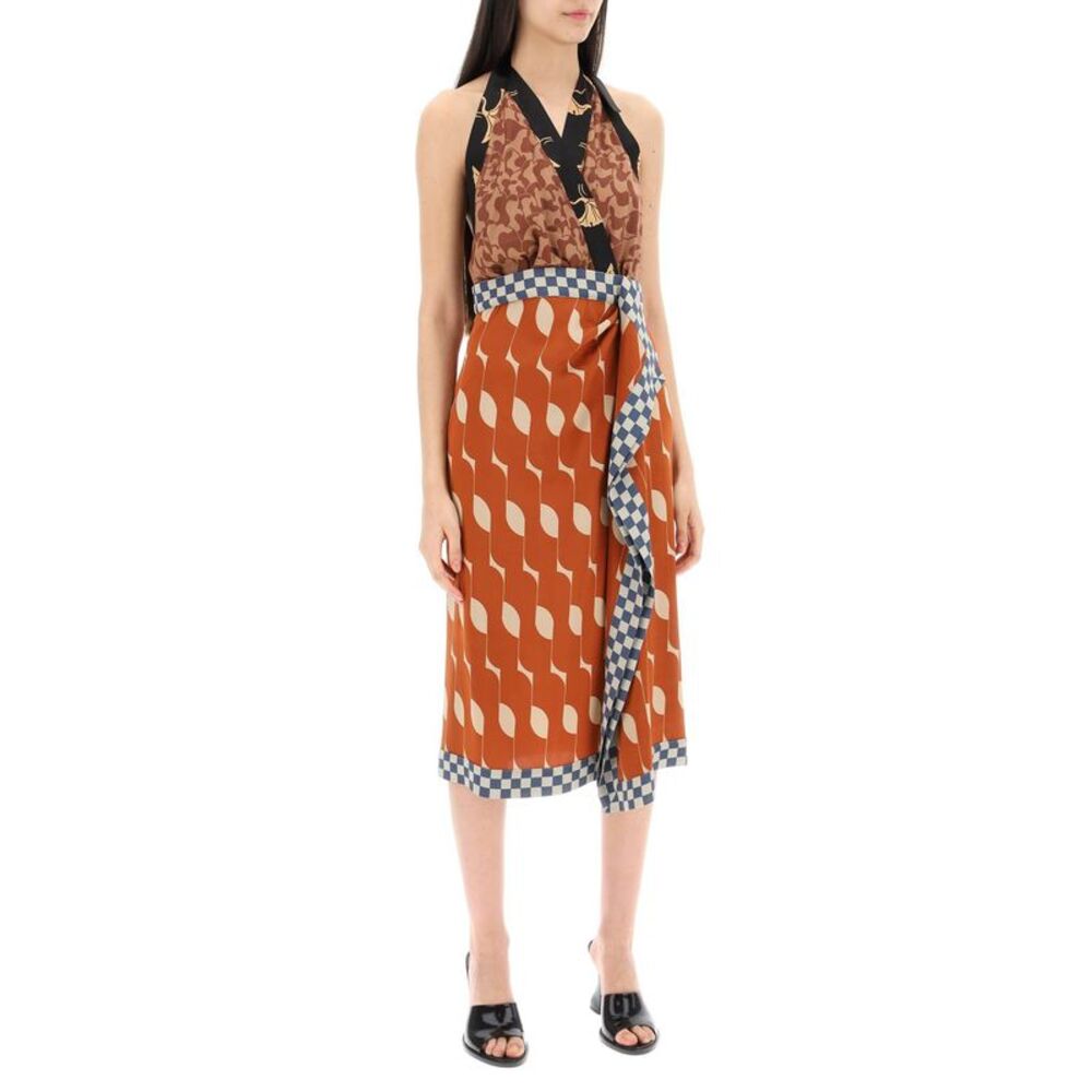 Dries Van Noten Women Dole Patchwork Dress With American Neckline
