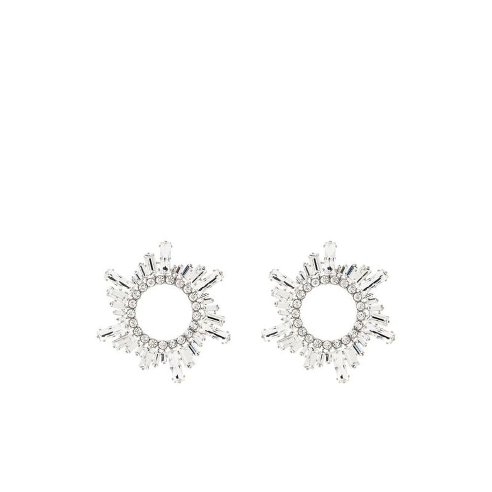 Amina Muaddi Women Silver Begum Crystal-Embellished Earrings