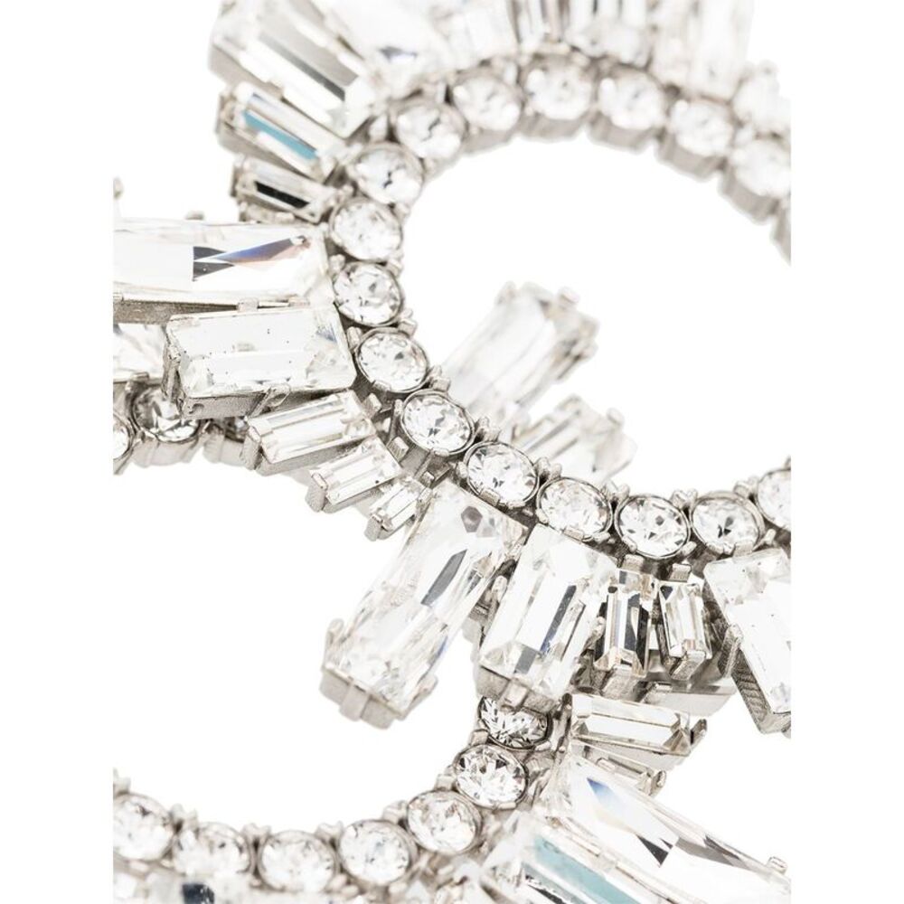 Amina Muaddi Women Silver Begum Crystal-Embellished Earrings