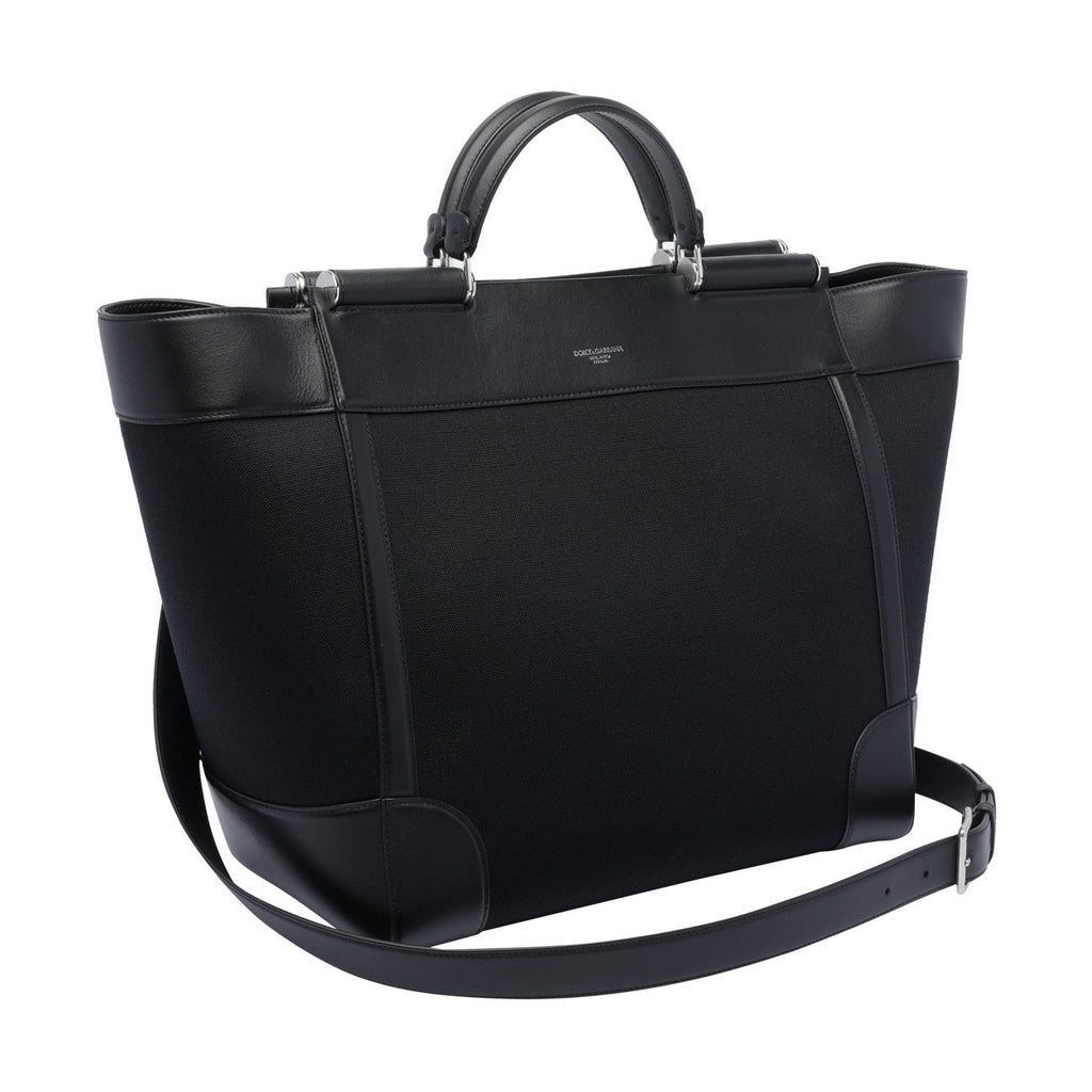 Dolce&Gabbana Men Leather And Panama Bag