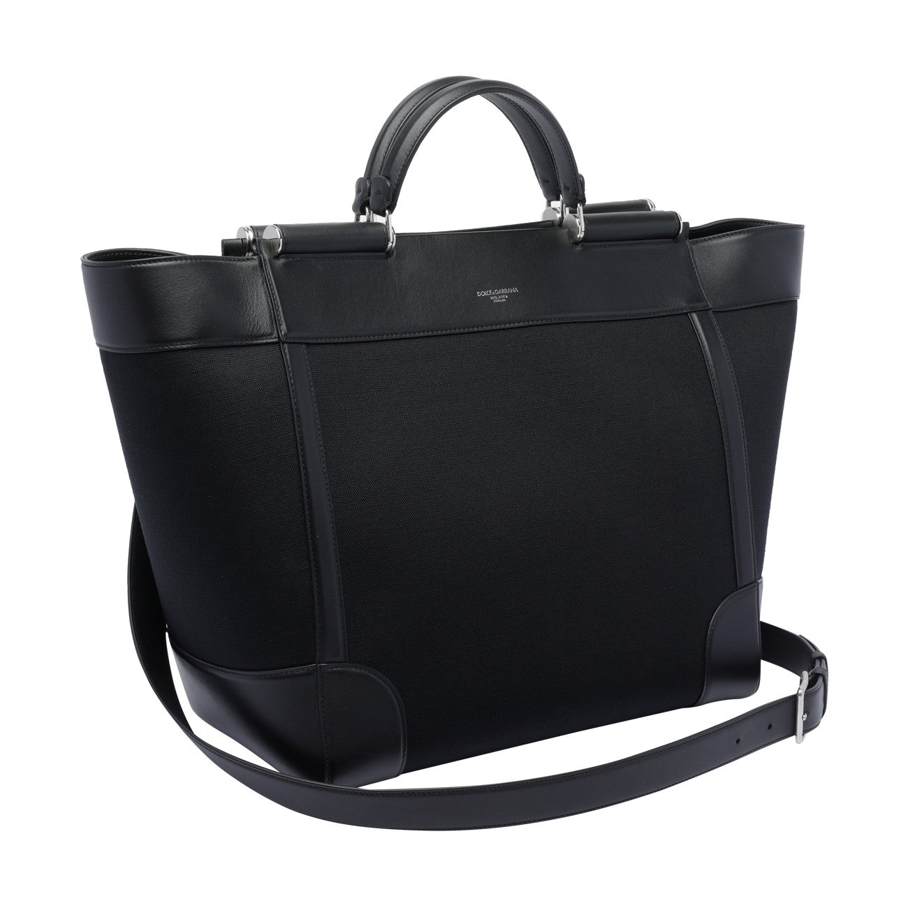 Dolce&Gabbana Men Leather And Panama Bag