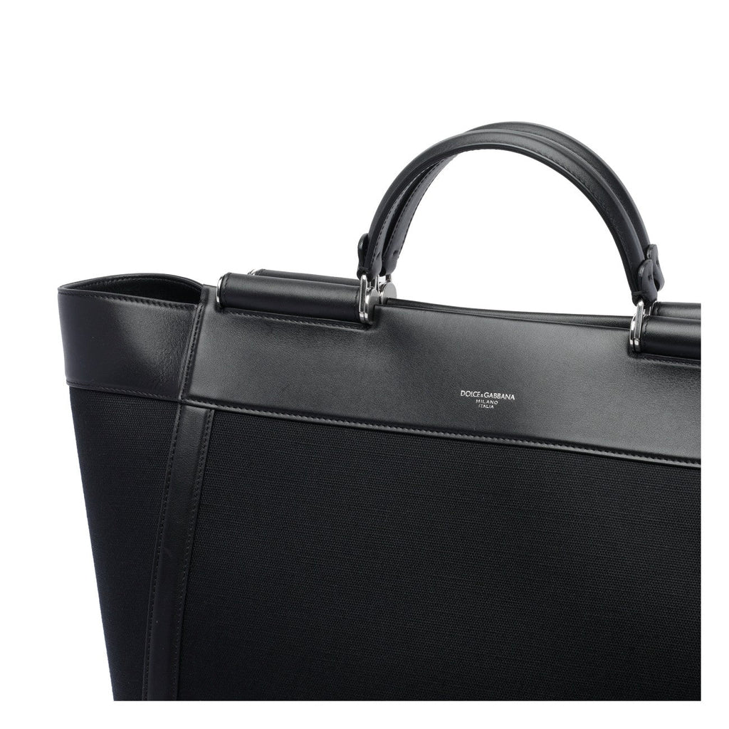 Dolce&Gabbana Men Leather And Panama Bag