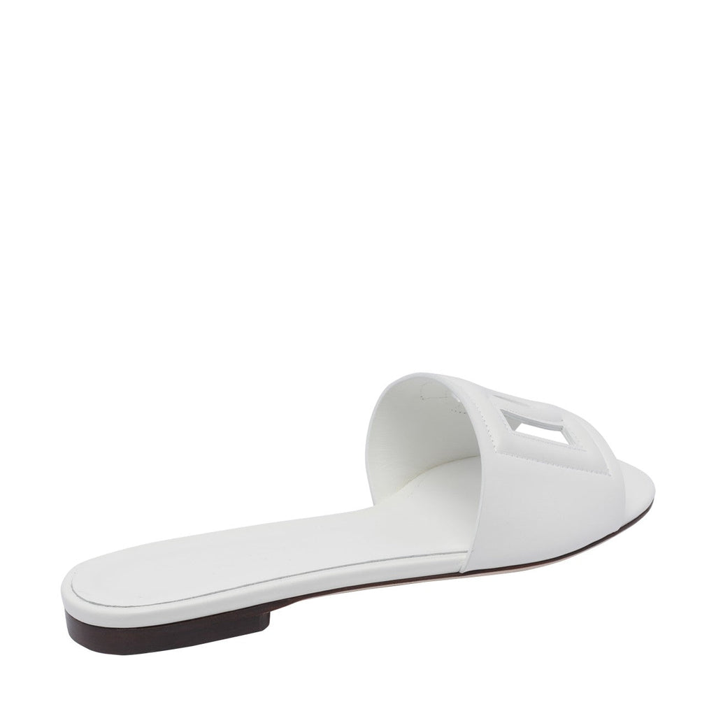 Dolce&Gabbana Women Leather Slide With Dg Logo