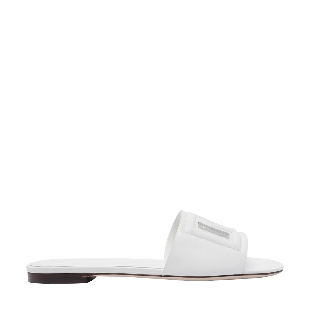 Dolce&Gabbana Women Leather Slide With Dg Logo
