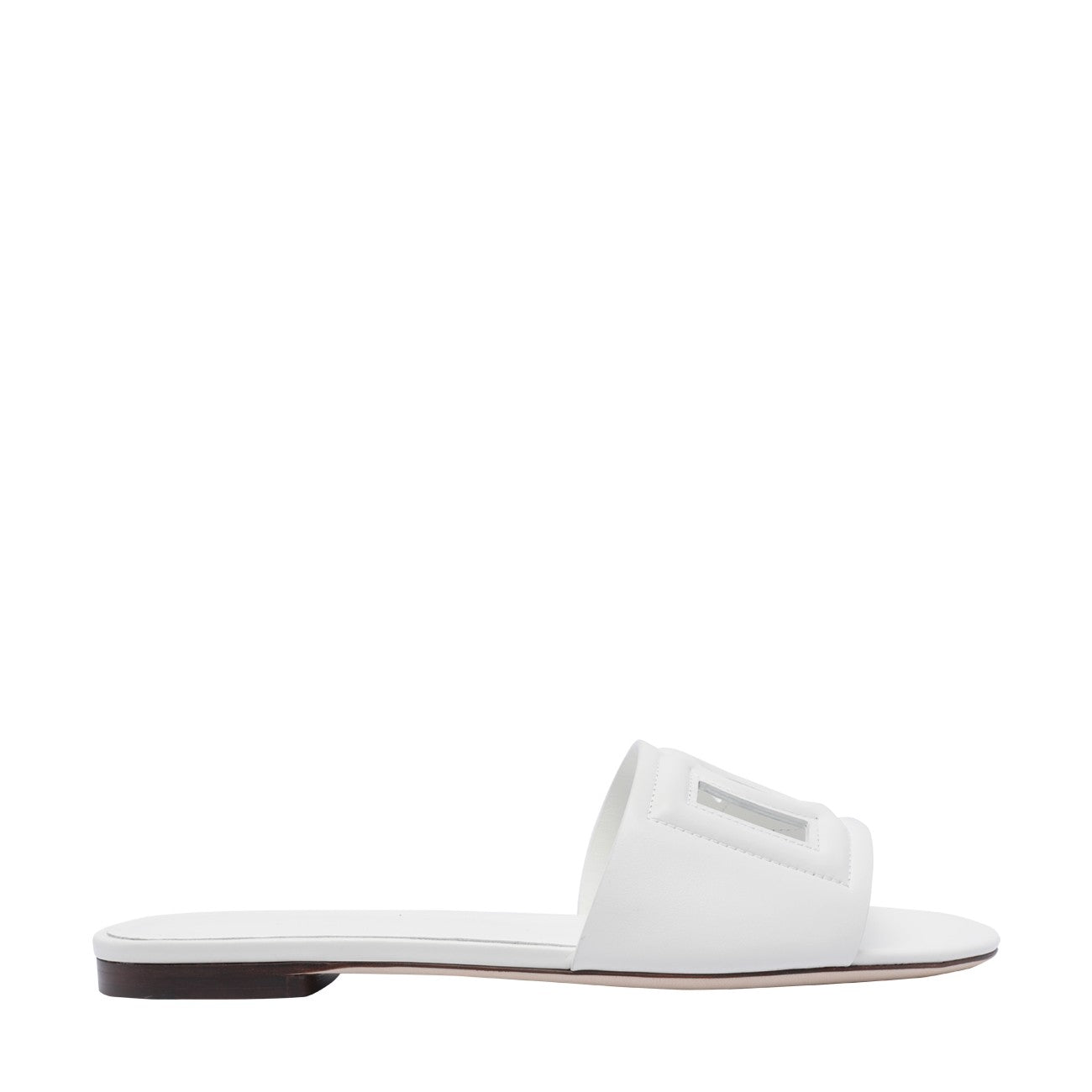 Dolce&Gabbana Women Leather Slide With Dg Logo