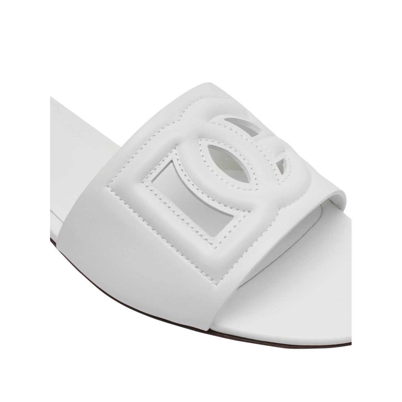 Dolce&Gabbana Women Leather Slide With Dg Logo