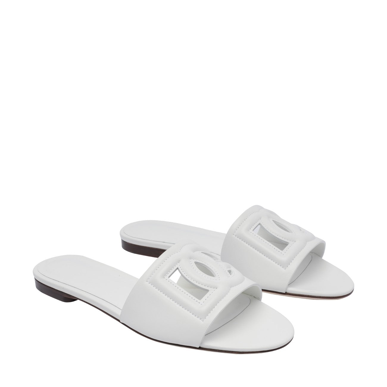 Dolce&Gabbana Women Leather Slide With Dg Logo