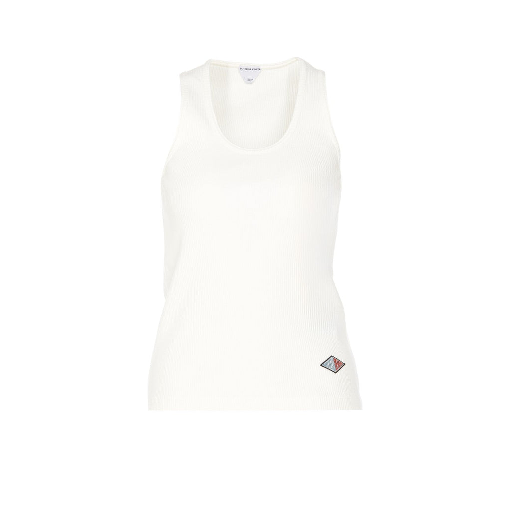 Bottega Veneta Women Logo Cotton Rib Jersey Tank Top