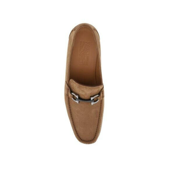Ferragamo Mocassins masculinos Nabuk Gancini