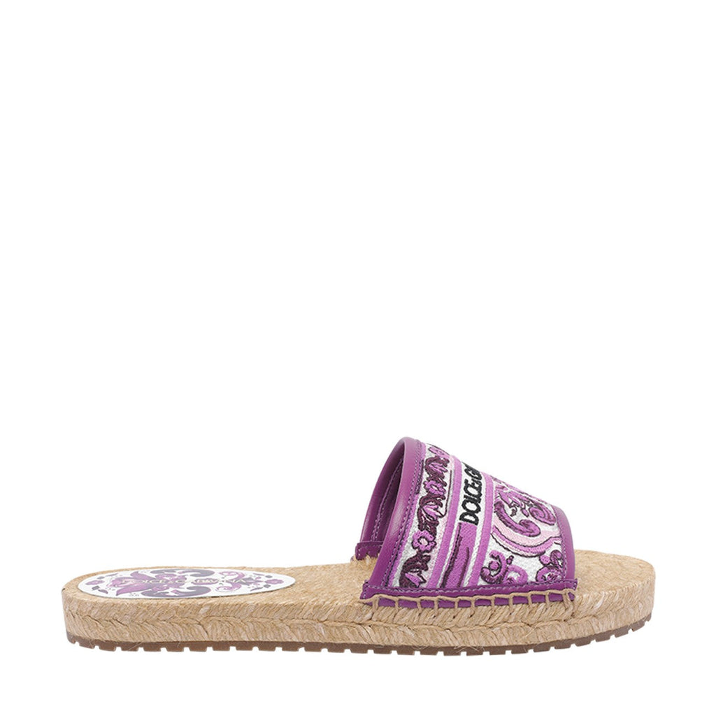 Dolce&Gabbana Women Maiolica Pattern Espadrilles Slides