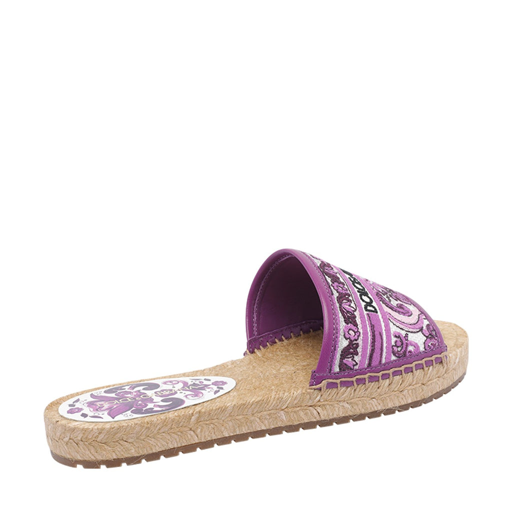 Dolce&Gabbana Women Maiolica Pattern Espadrilles Slides