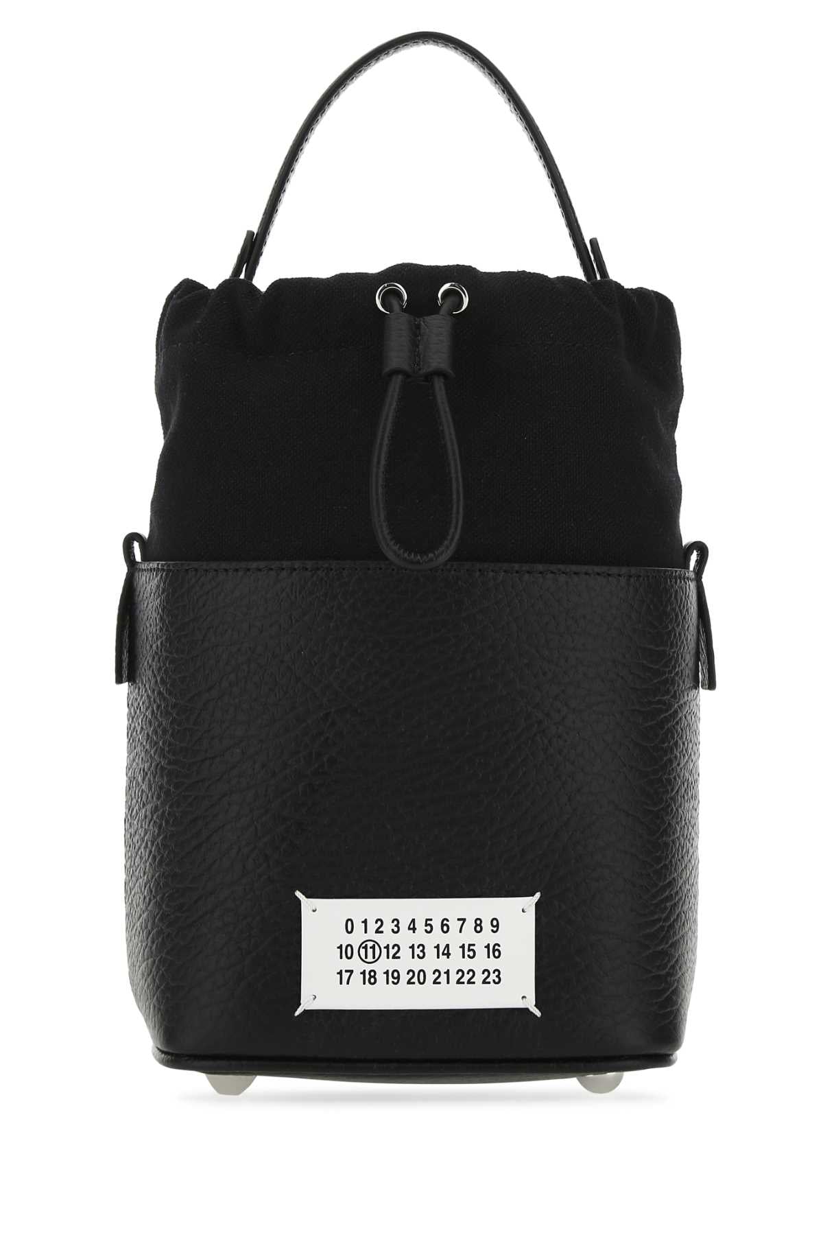 Maison Margiela Women Black Leather And Canvas Mini 5Ac Bucket Bag - EZE Fashion®