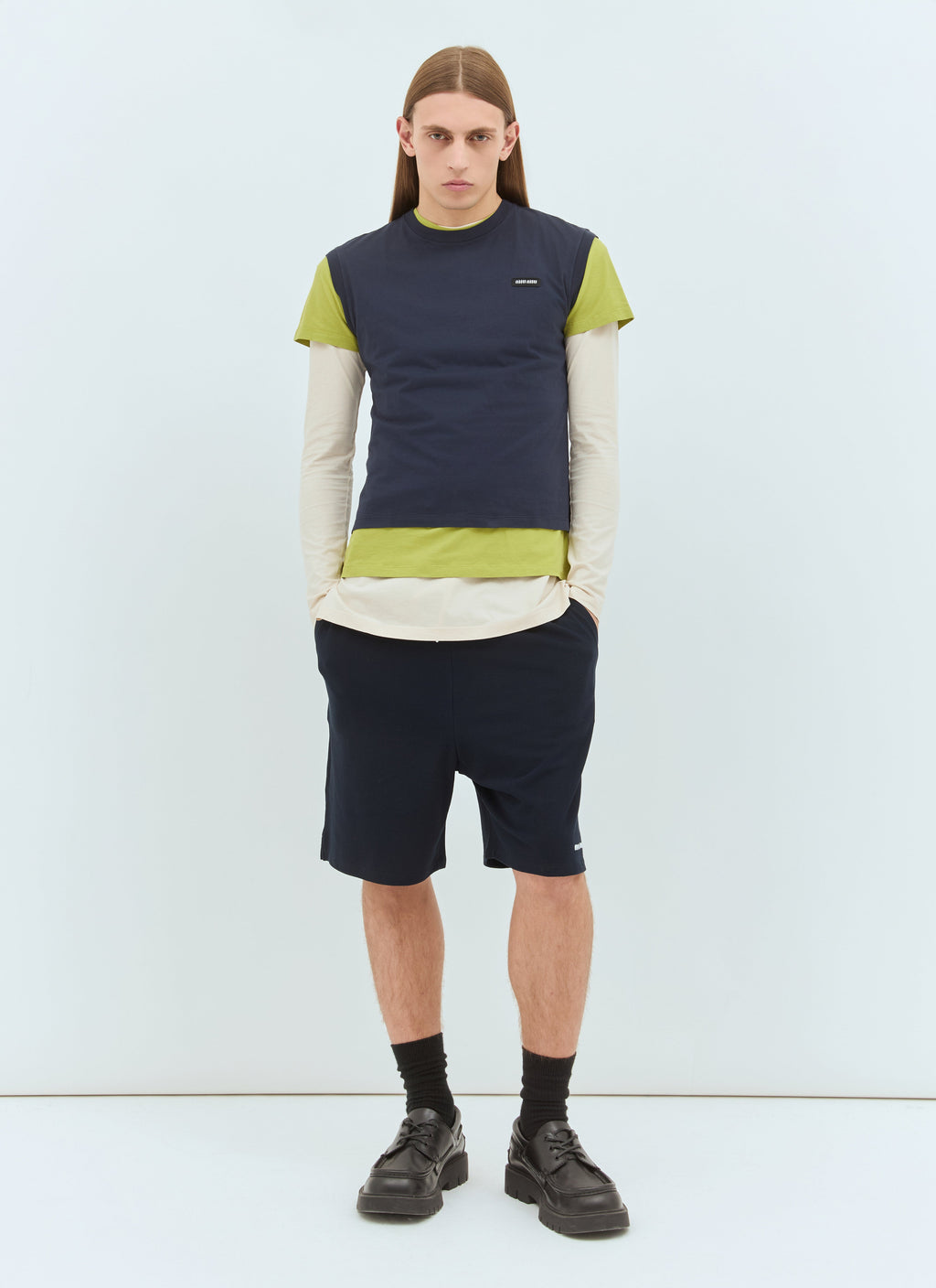 Miu Miu Men Cotton Piquet Shorts