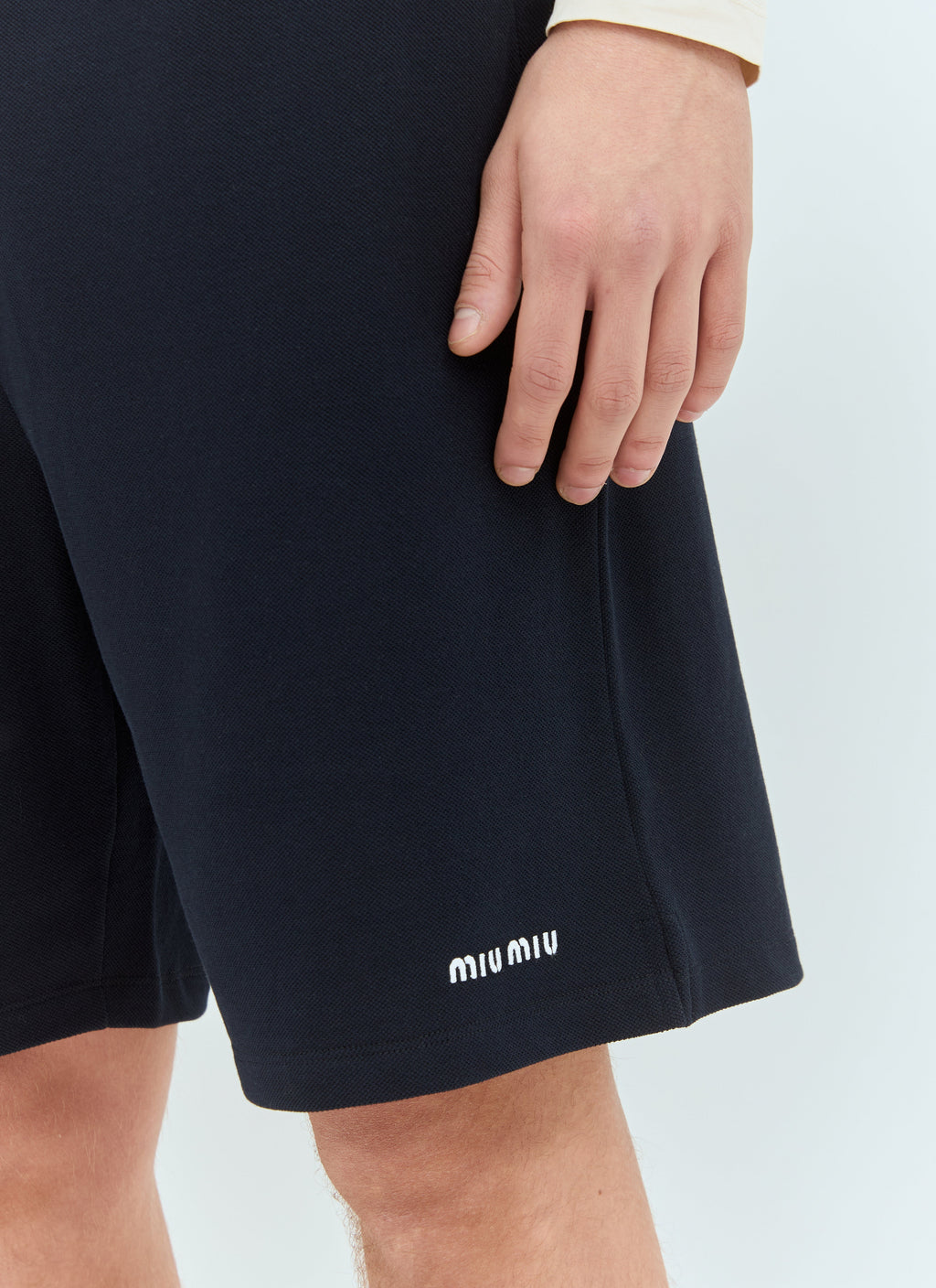 Miu Miu Men Cotton Piquet Shorts