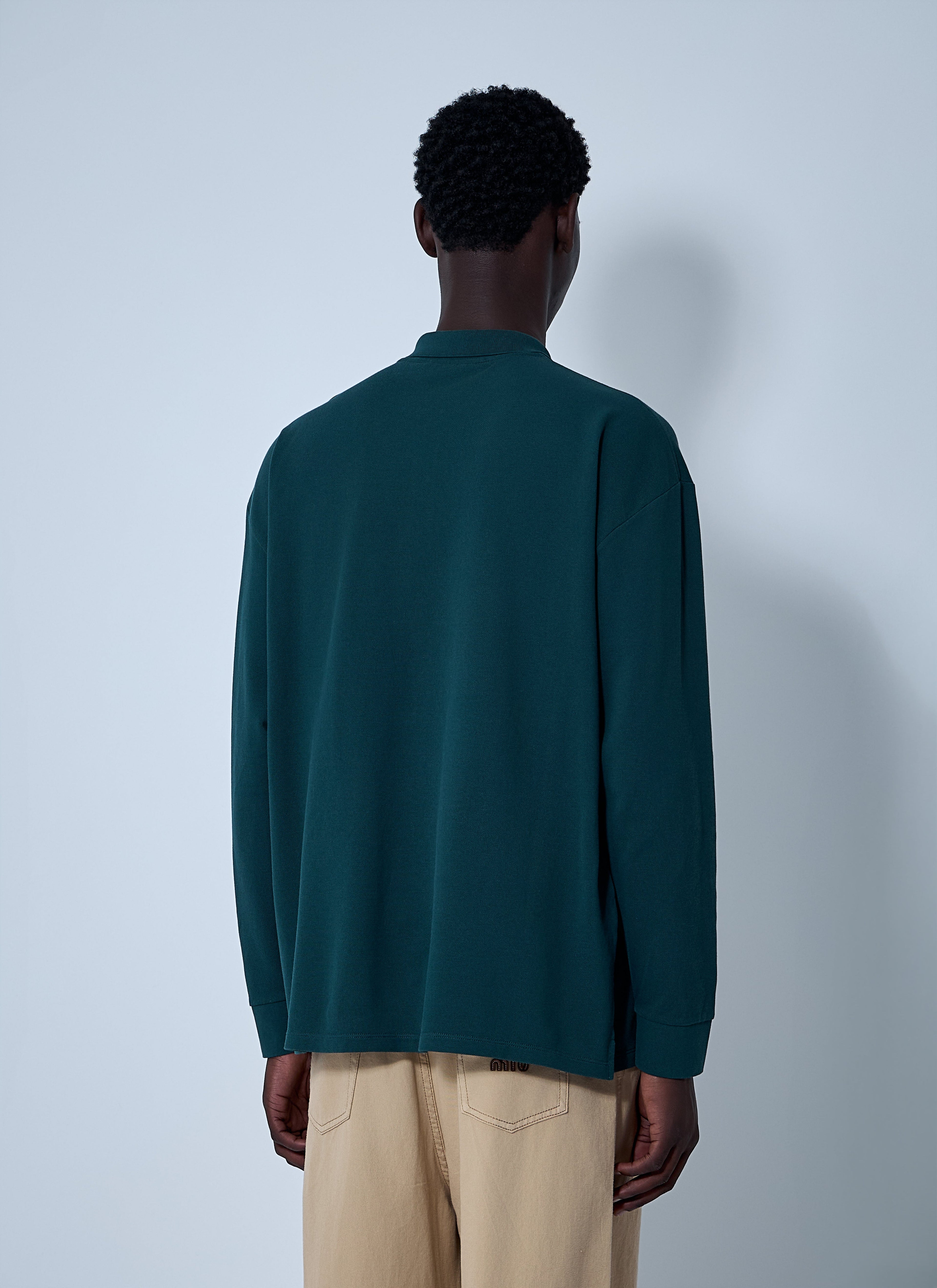 Miu Miu Men Logo Motif Polo Shirt