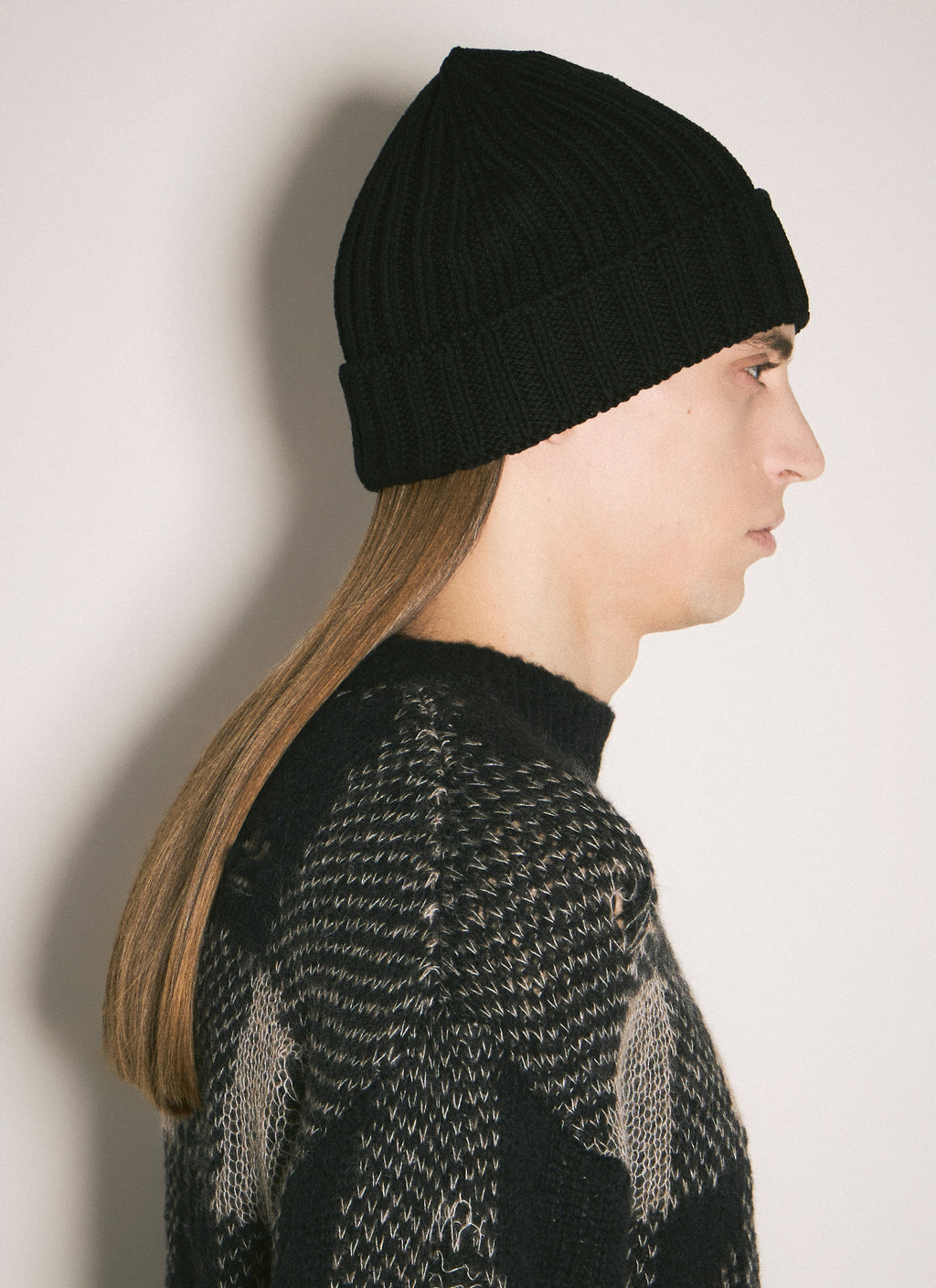 Marni Men Logo Intarsia Beanie Hat