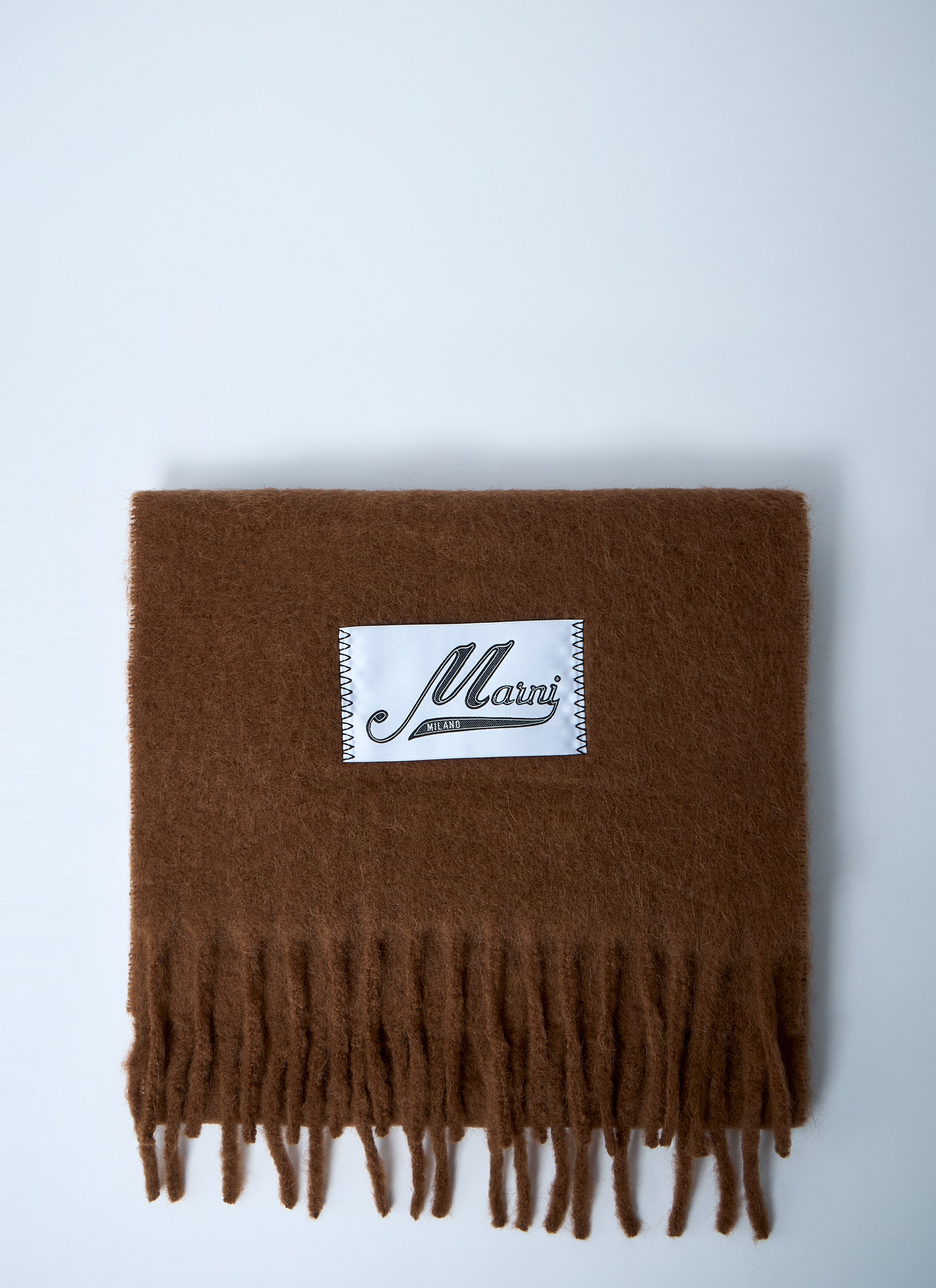 Marni Men Fringed Wool Scarf