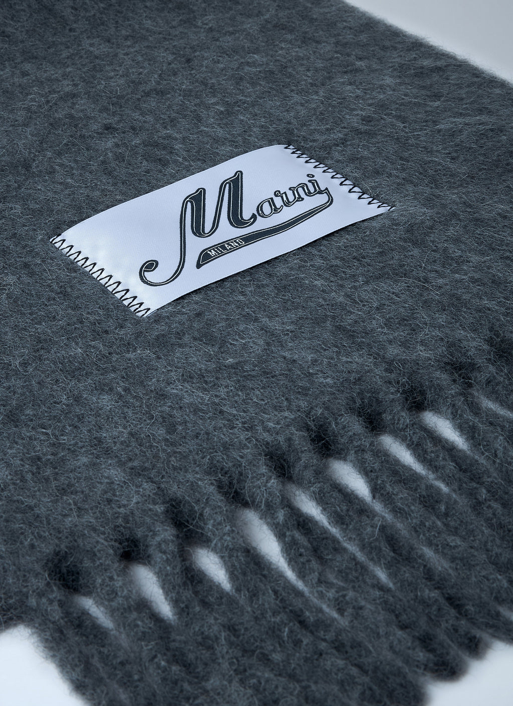 Marni Men Fringed Wool Scarf