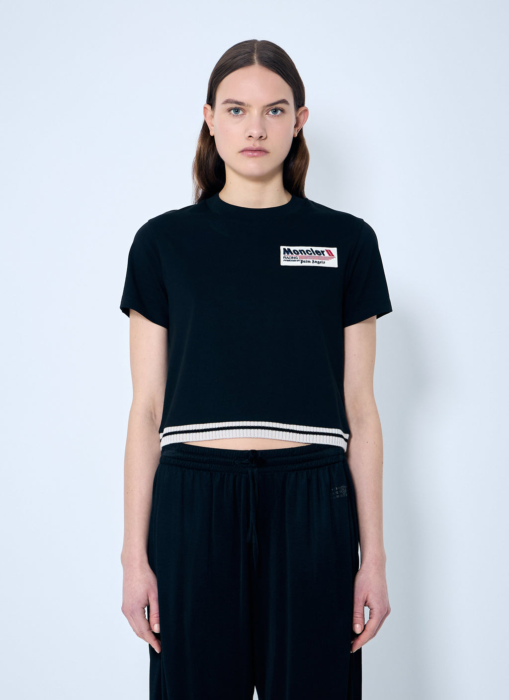 8 Moncler Palm Angels Women Cropped Logo T-Shirt