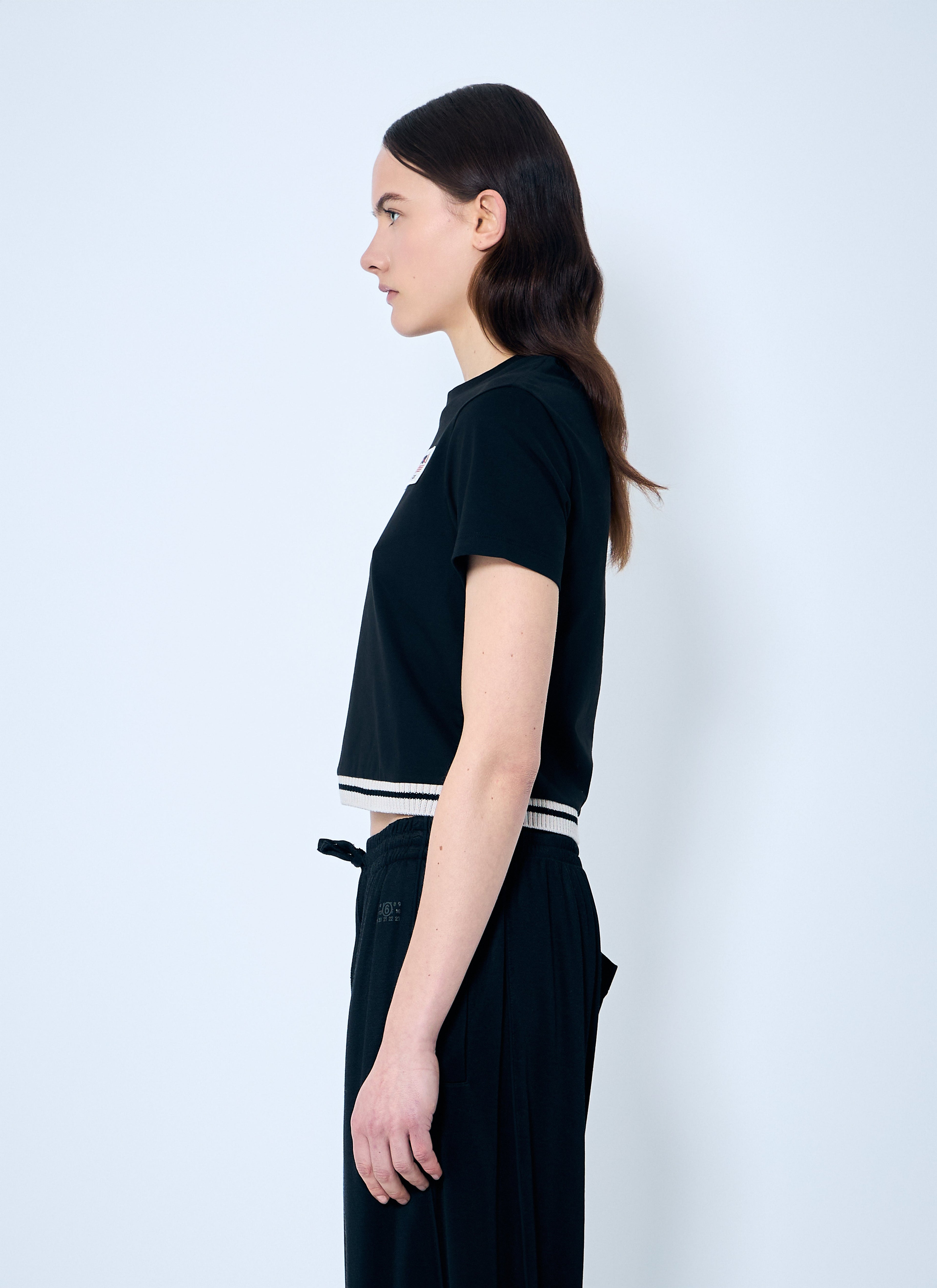 8 Moncler Palm Angels Women Cropped Logo T-Shirt