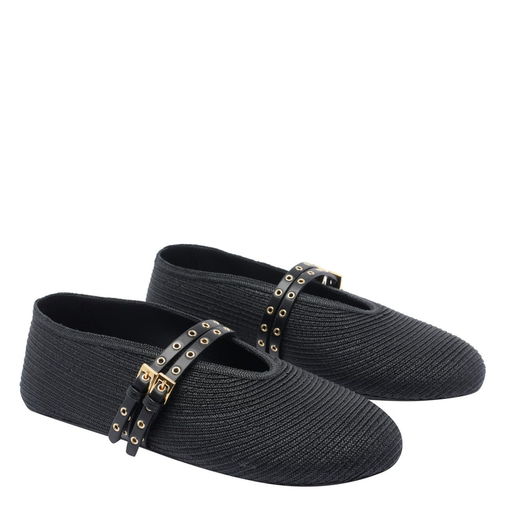 Alaia Women Paper Straw Flat Ballets