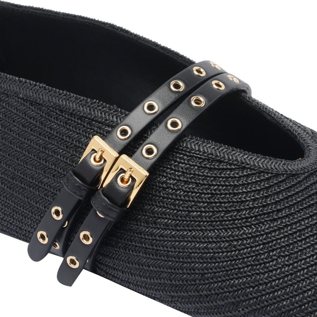 Alaia Women Paper Straw Flat Ballets