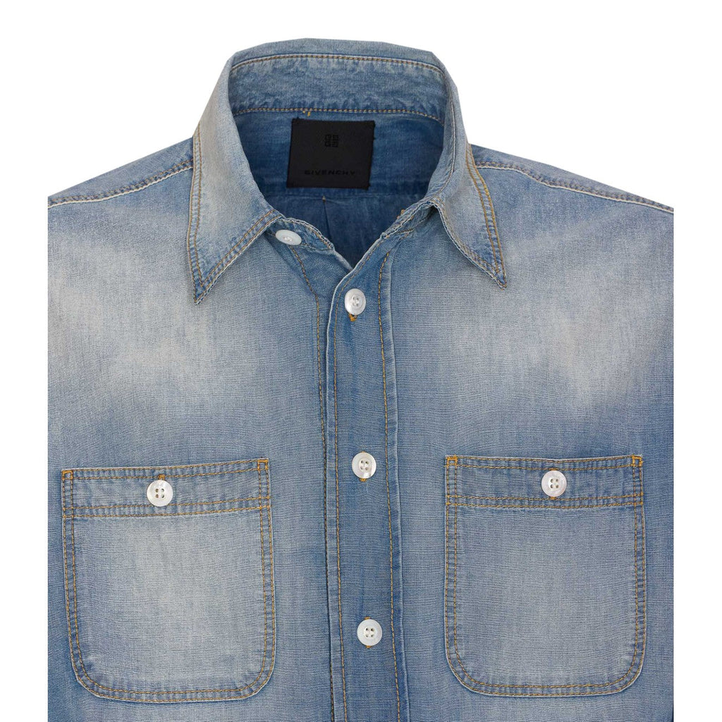 Givenchy Men Patchwork Denim Shirt