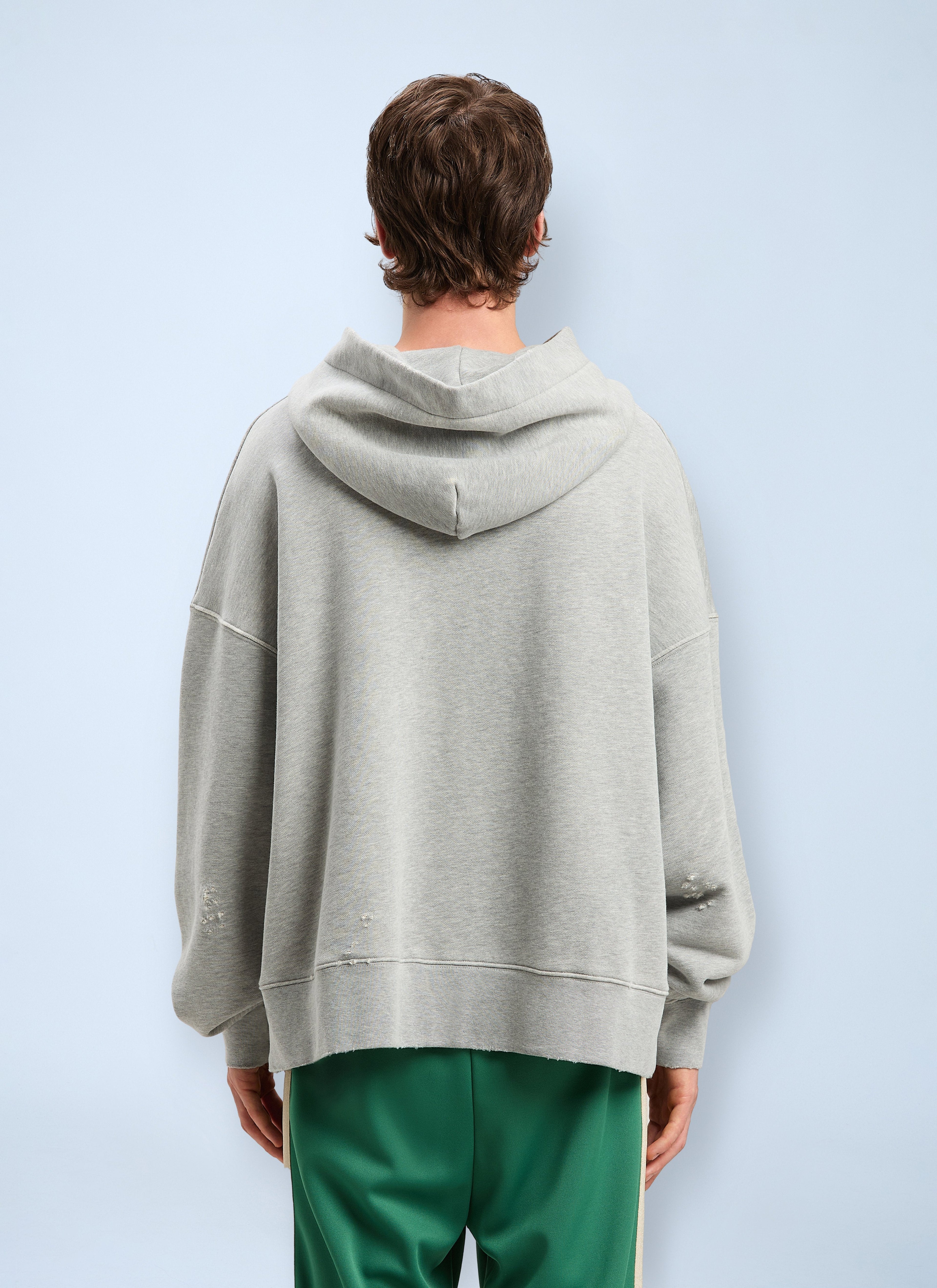 Palm Angels Men Logo Motif Hooded Sweatshirt