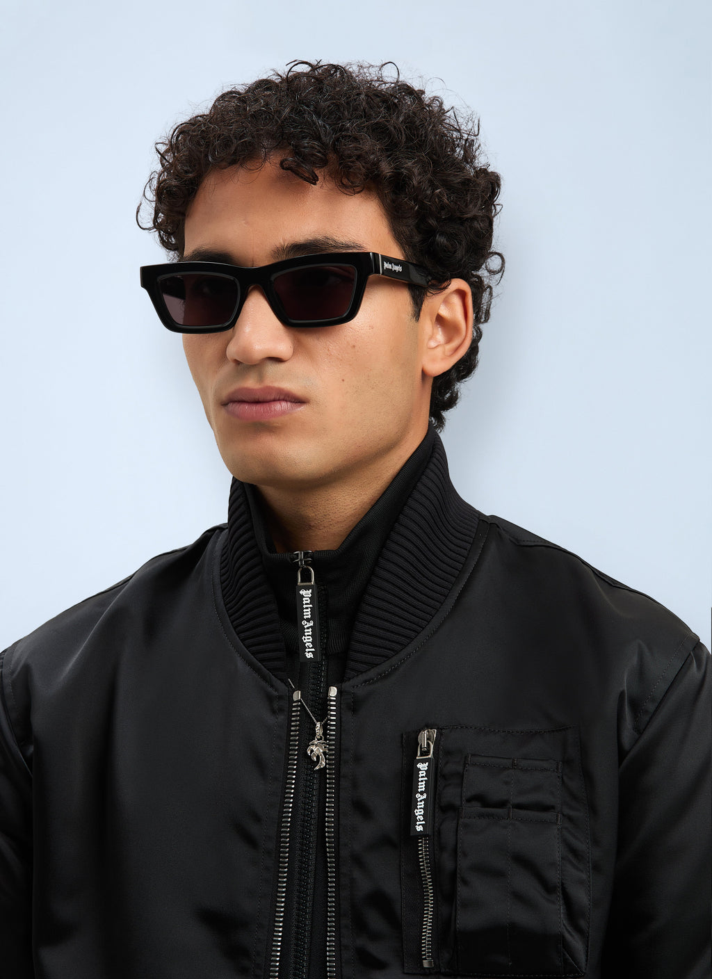 Palm Angels Men Logo Print Bomber Jacket