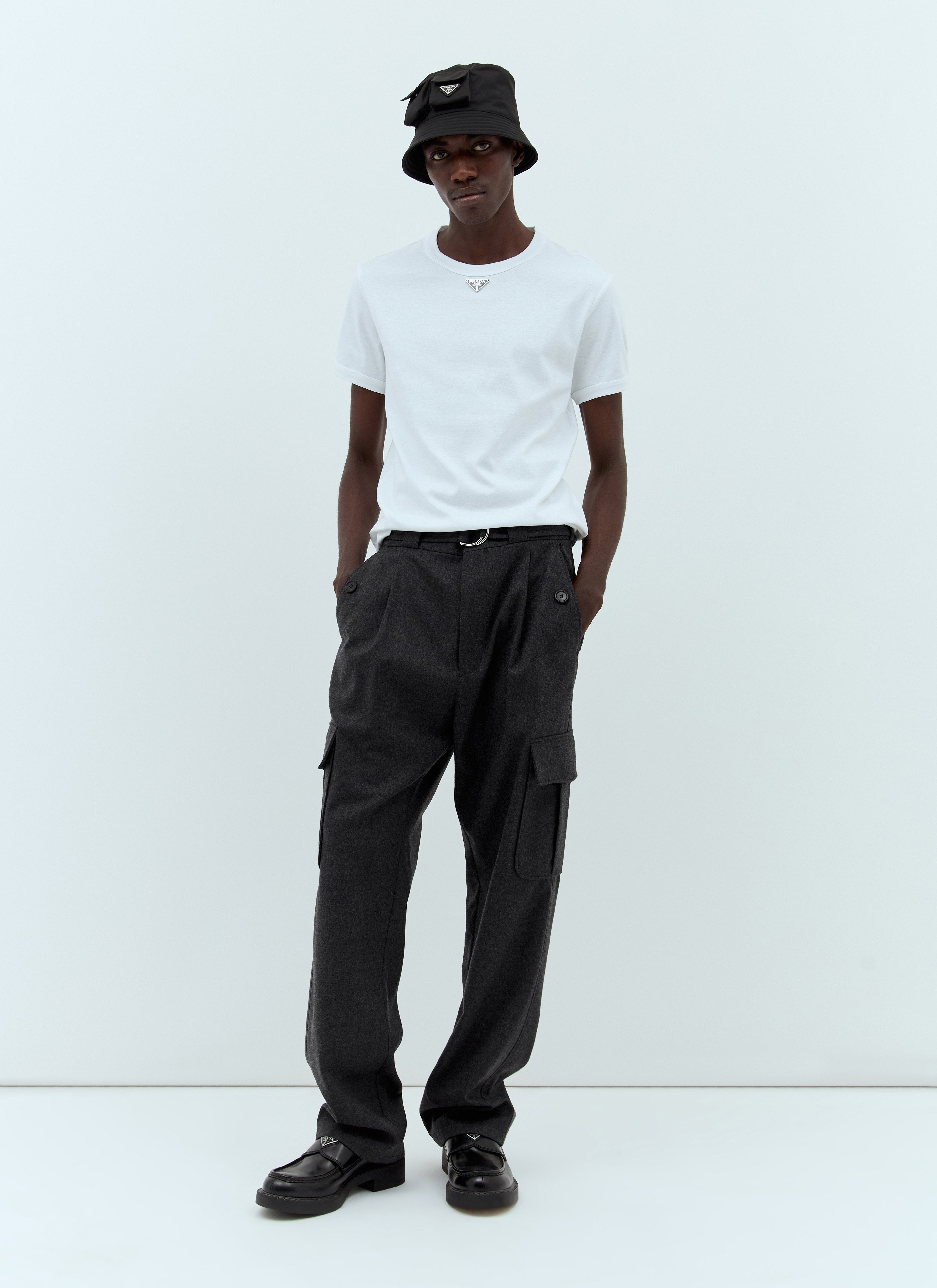Prada Men Flannel Cargo Pants