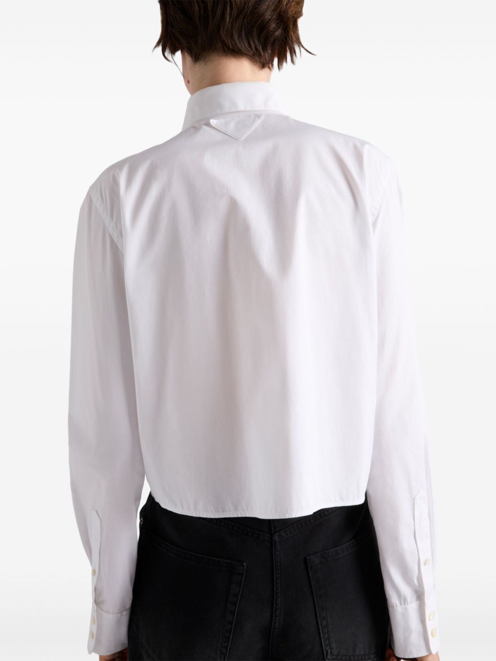 Prada Women Camicia Boxy In Popeline Ricamata - EZE Fashion®
