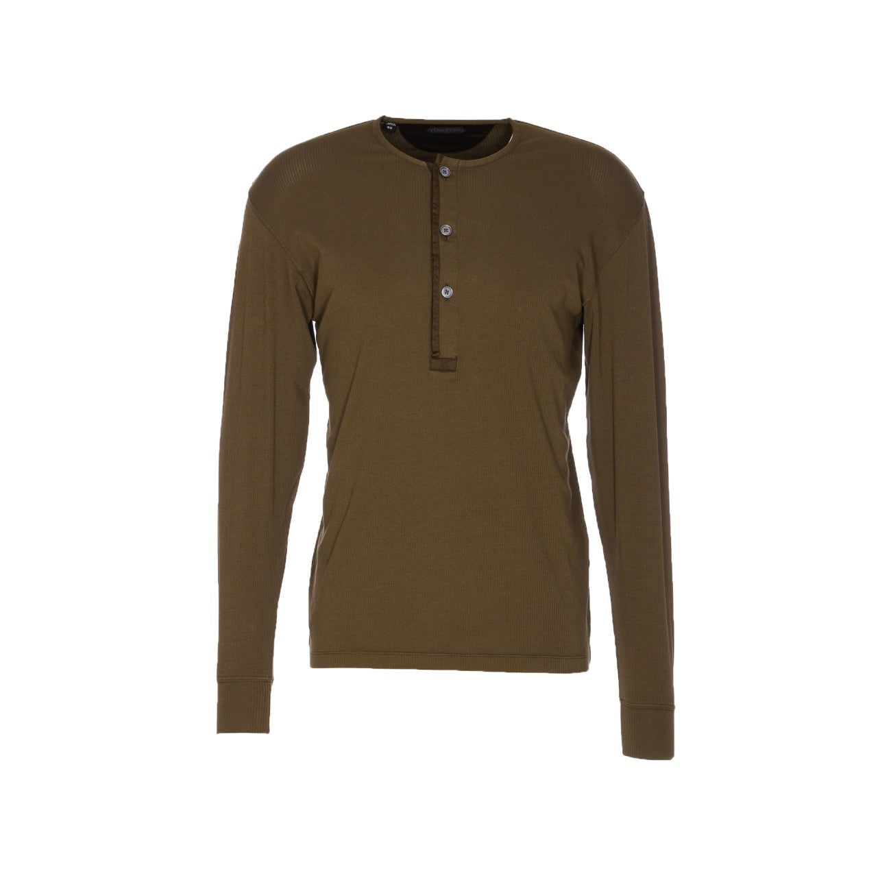 Tom Ford Men Ribbed Longsleeves Henley T-Shirt