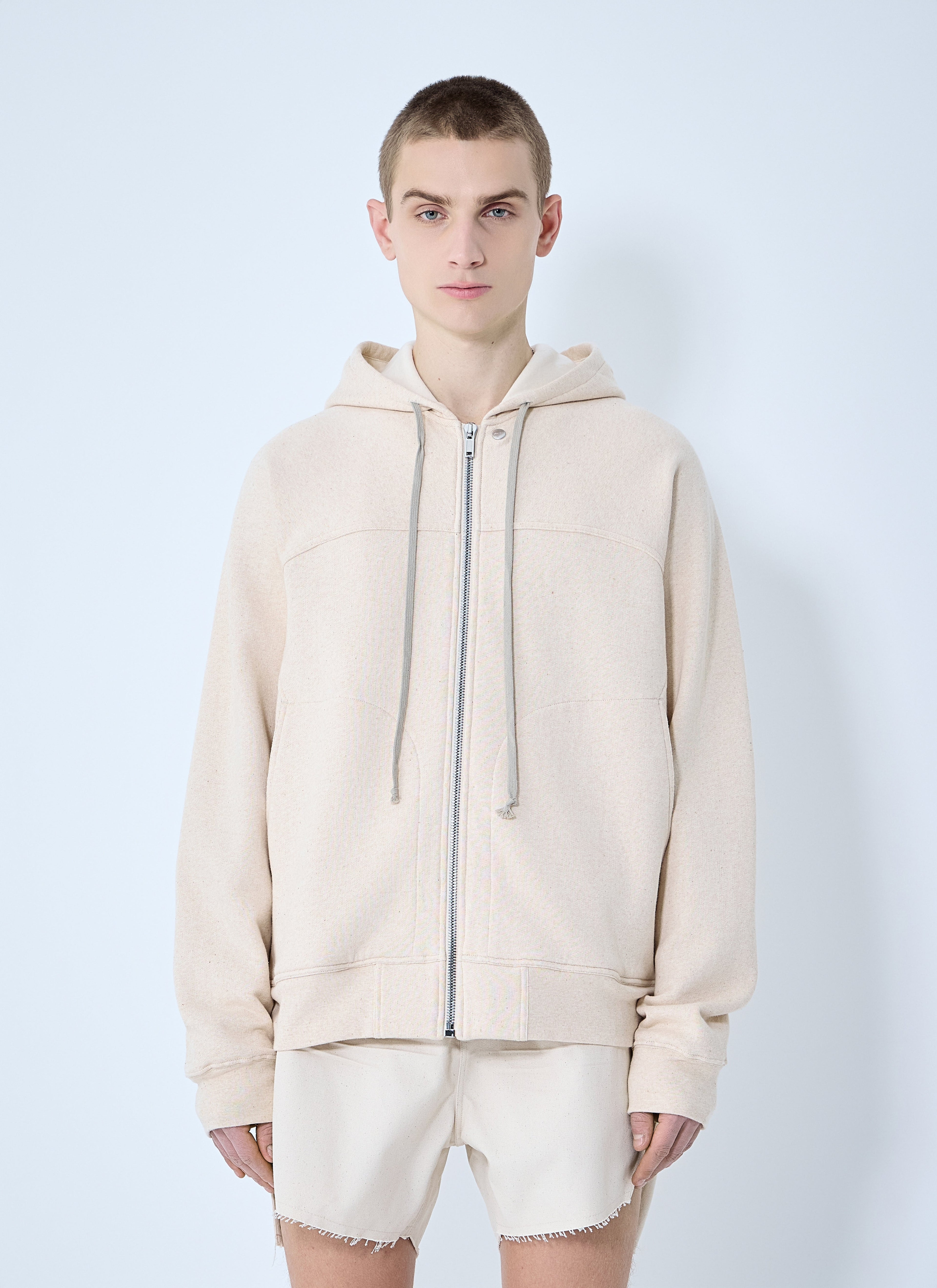 Rick Owens Men Zip-Up Hooded Sweatshirt
