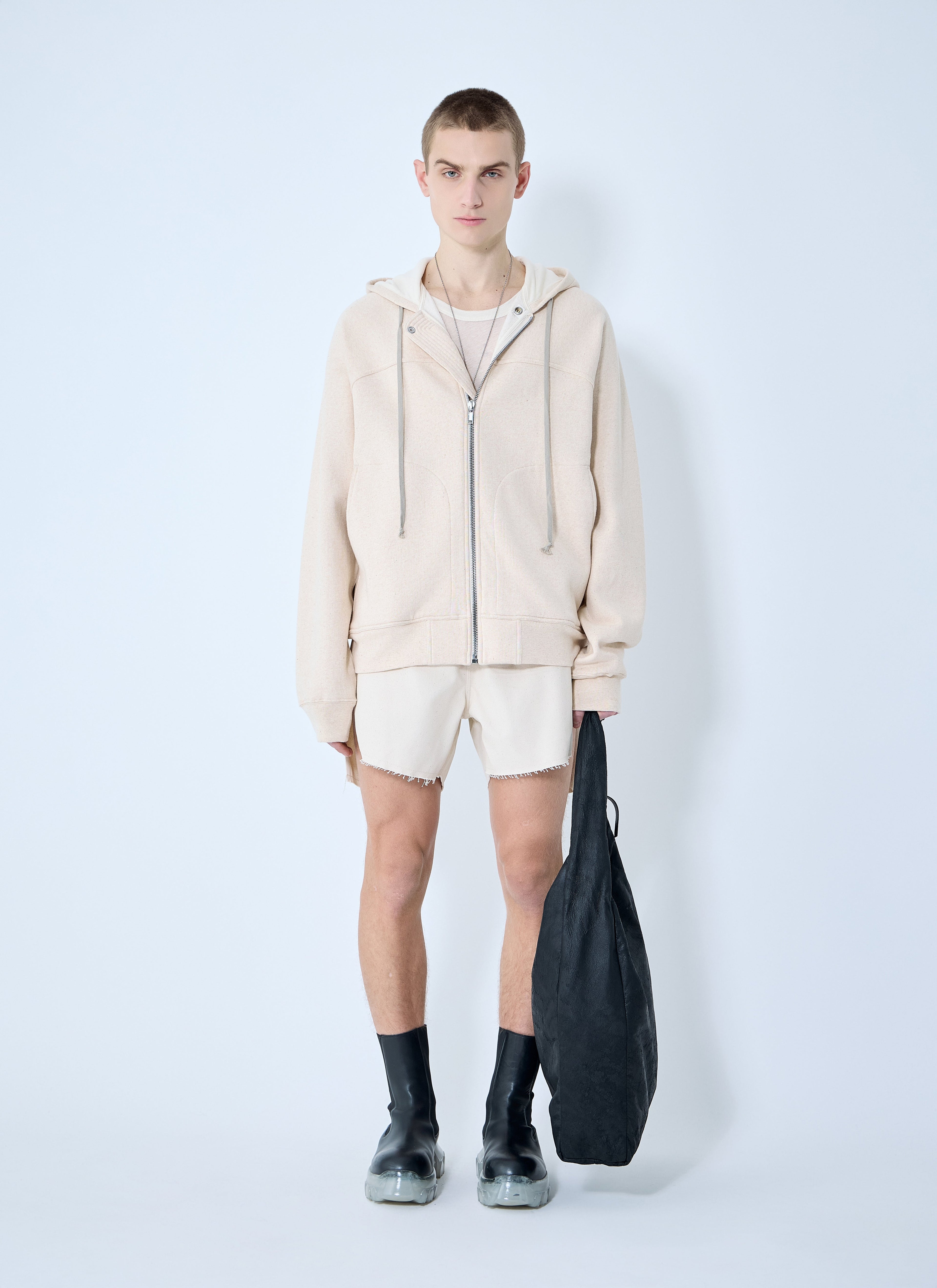 Rick Owens Men Zip-Up Hooded Sweatshirt