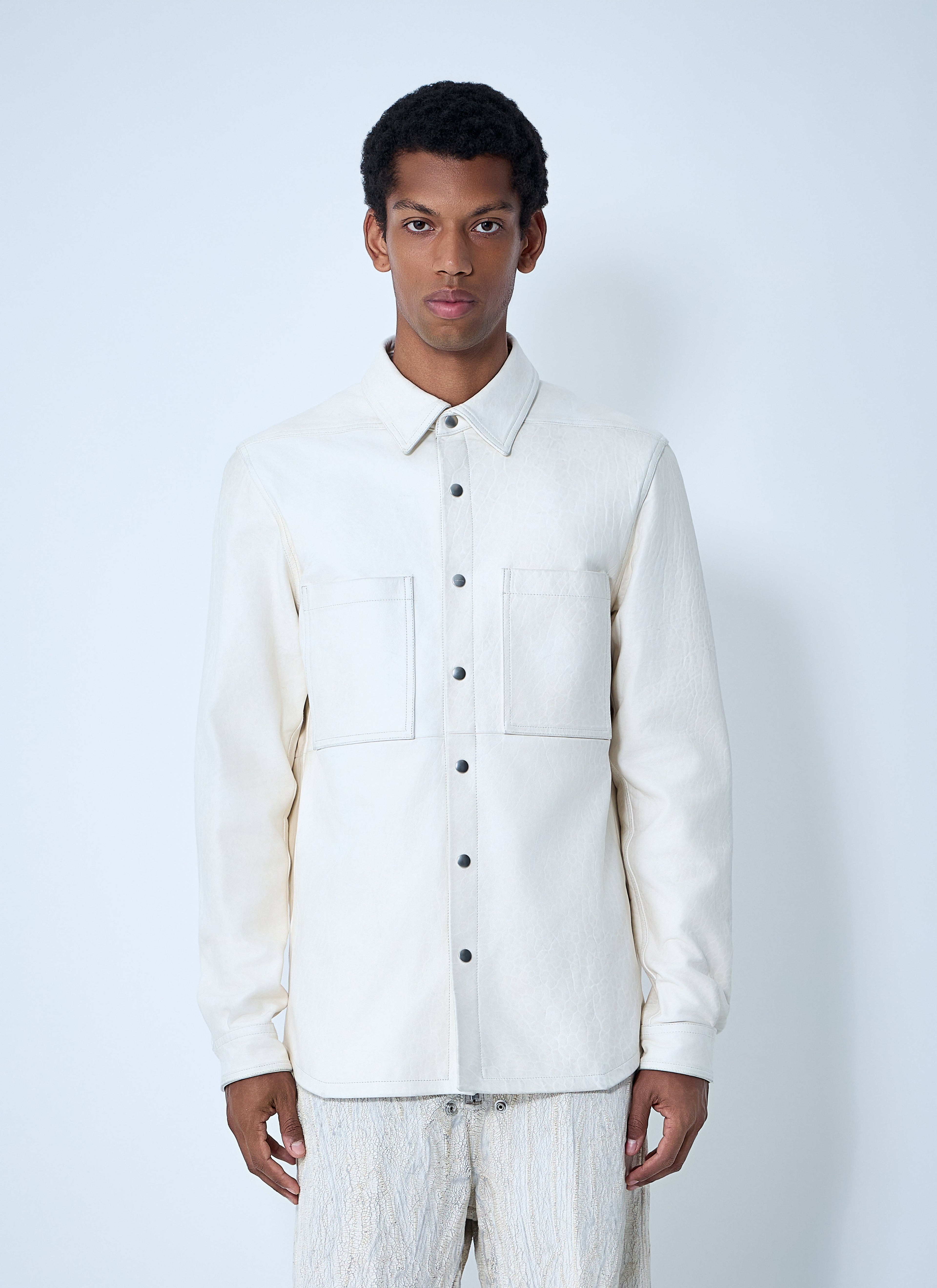 Rick Owens Men Leather Shirt