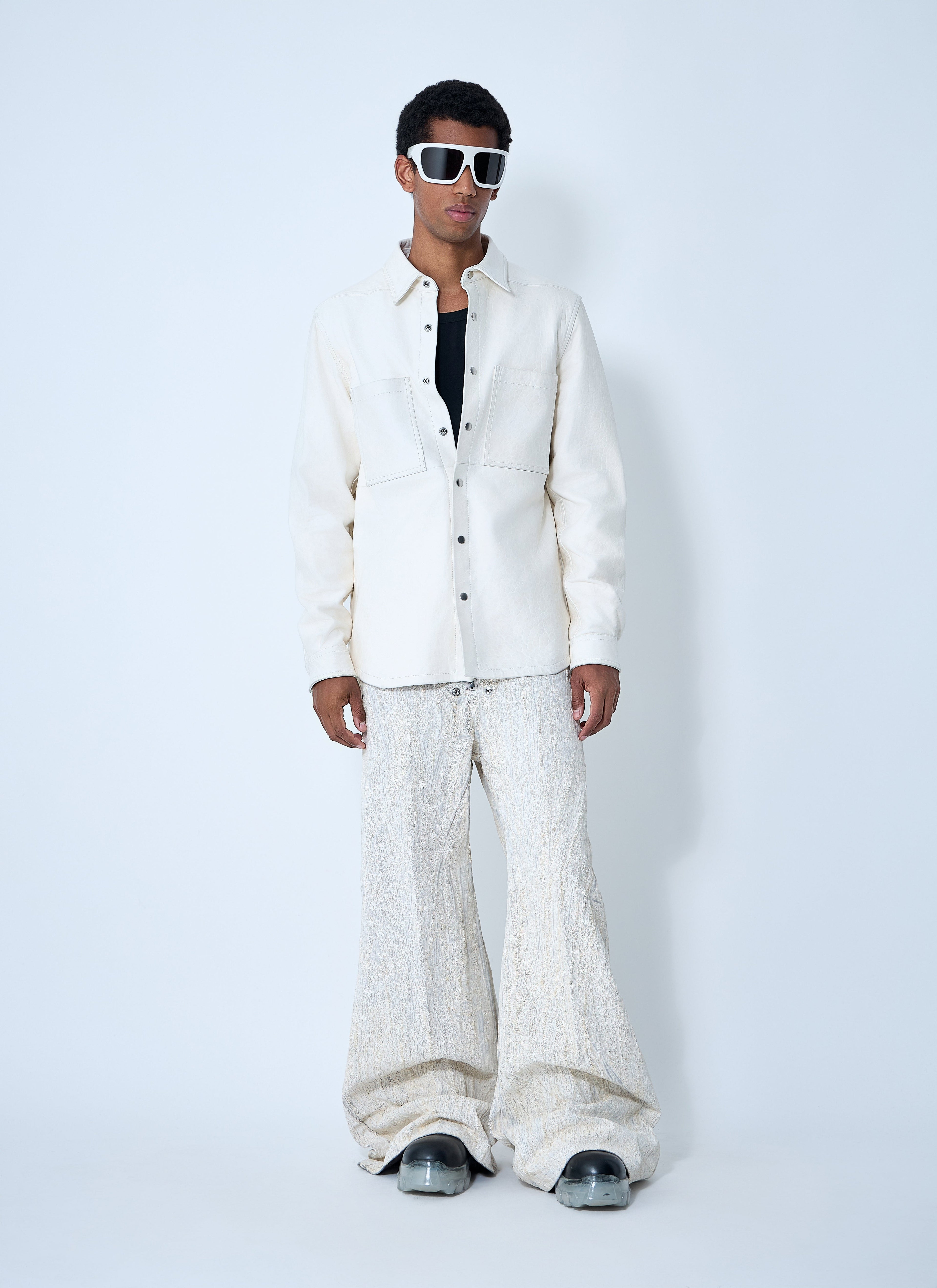 Rick Owens Men Leather Shirt