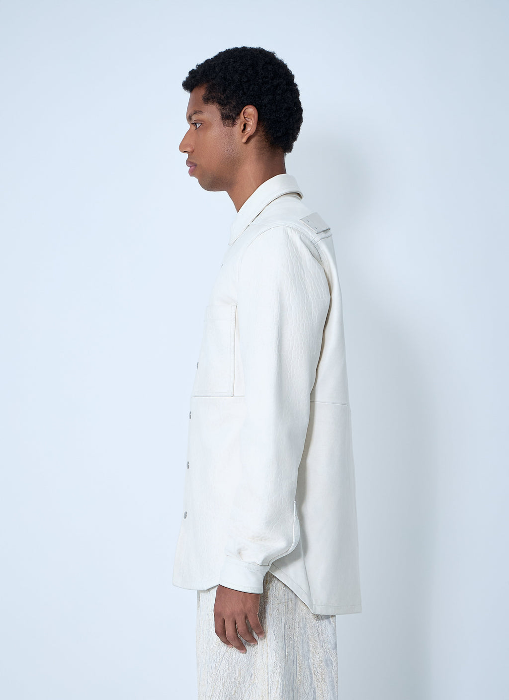 Rick Owens Men Leather Shirt