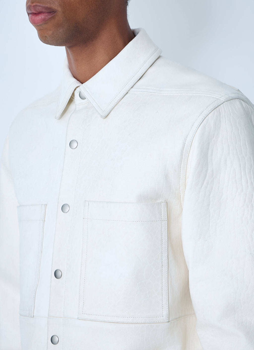 Rick Owens Men Leather Shirt