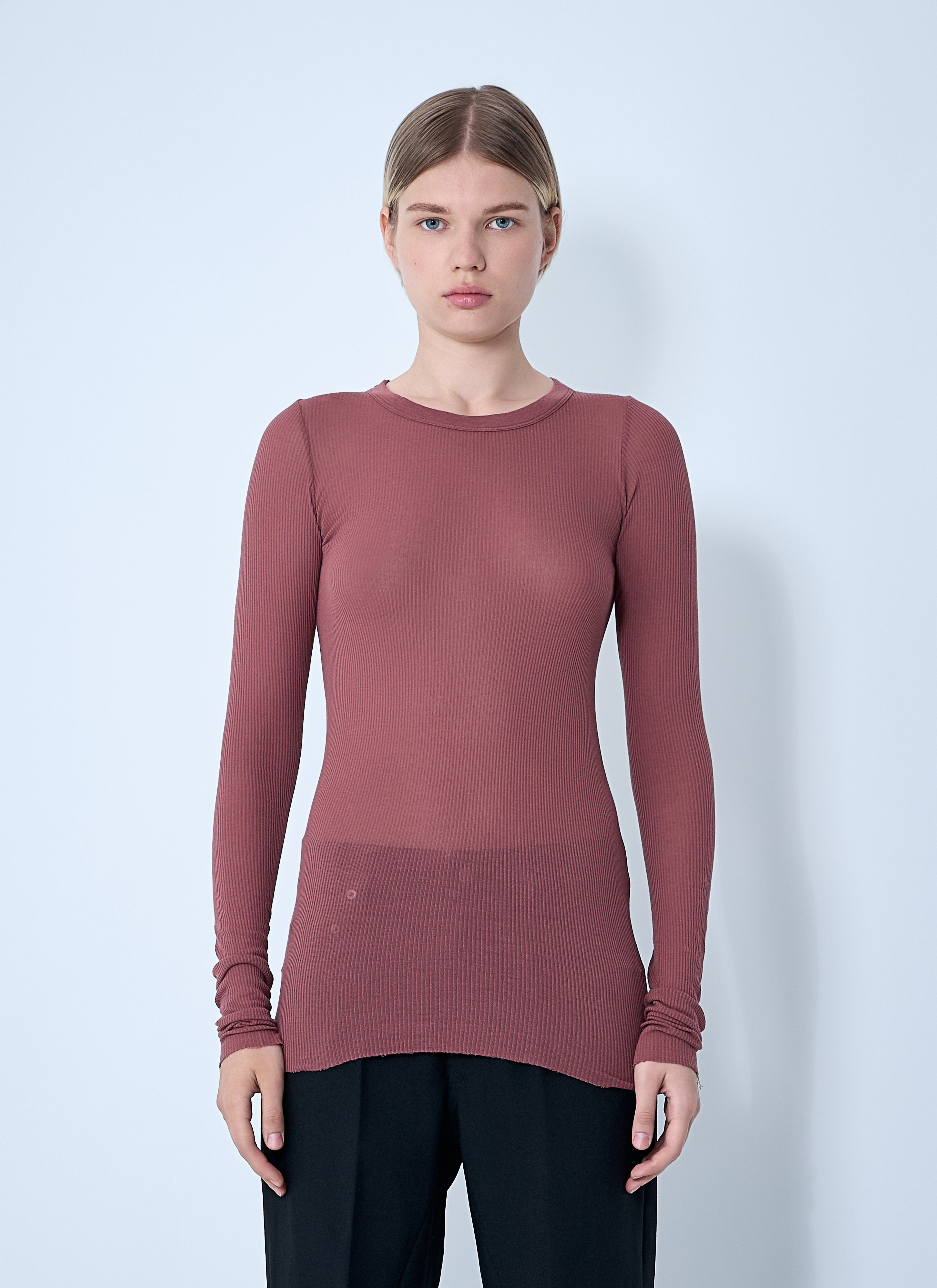 Rick Owens Women Ribbed Long Sleeve Top