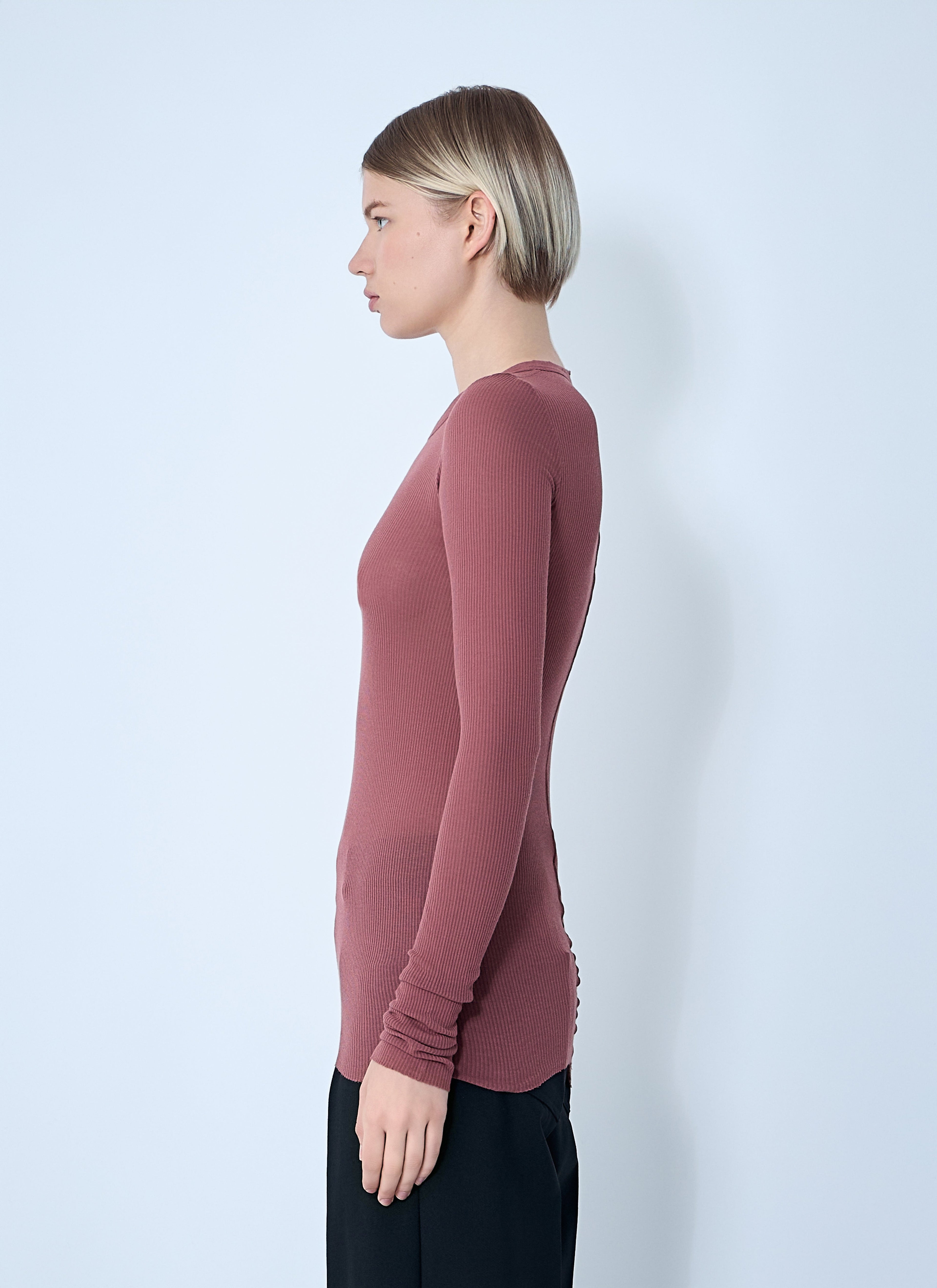 Rick Owens Women Ribbed Long Sleeve Top