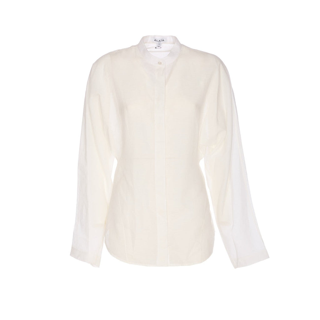 Alaia Women Round Blouse In Linen Blend