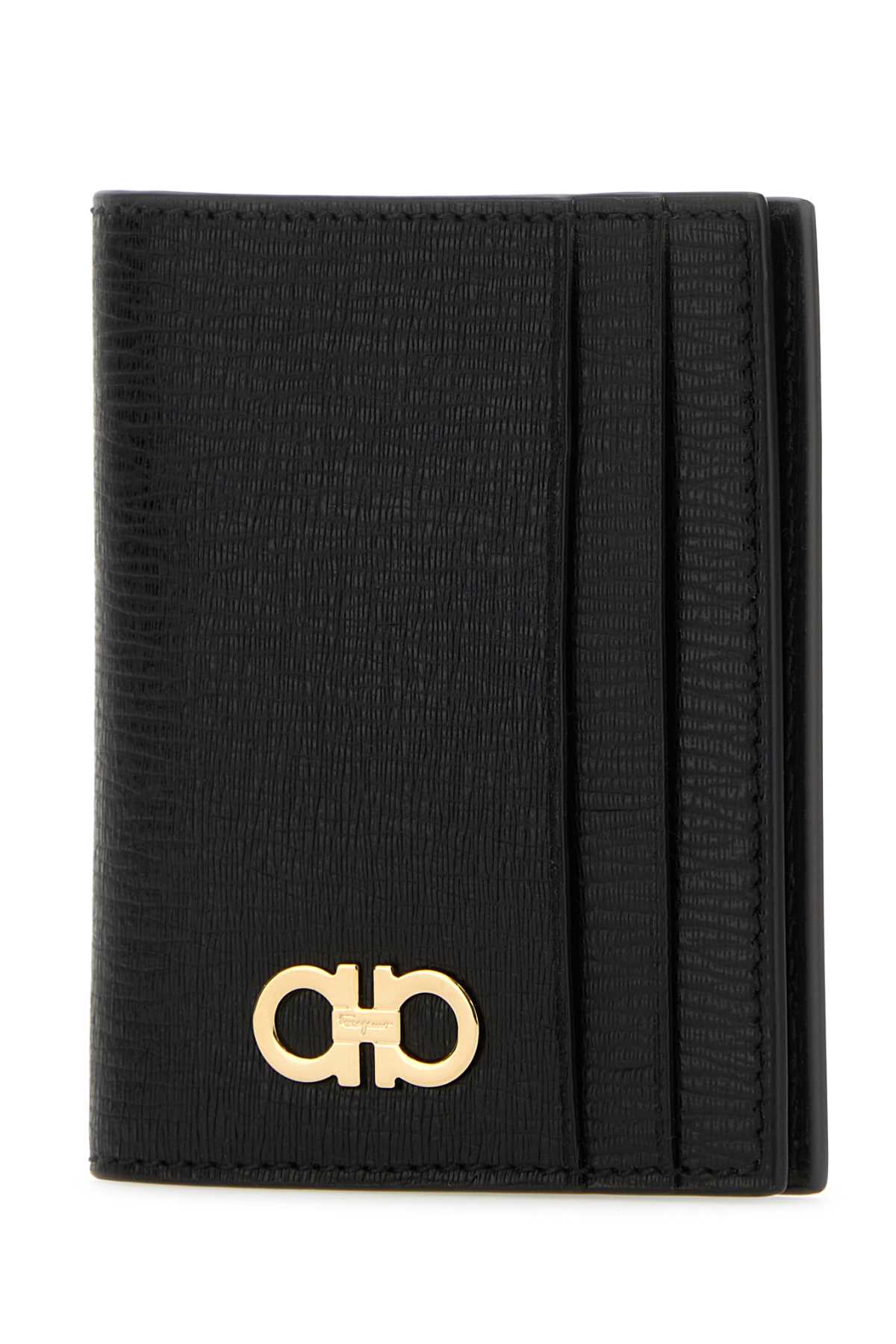 Salvatore Ferragamo Men Black Leather Card Holder - EZE Fashion®