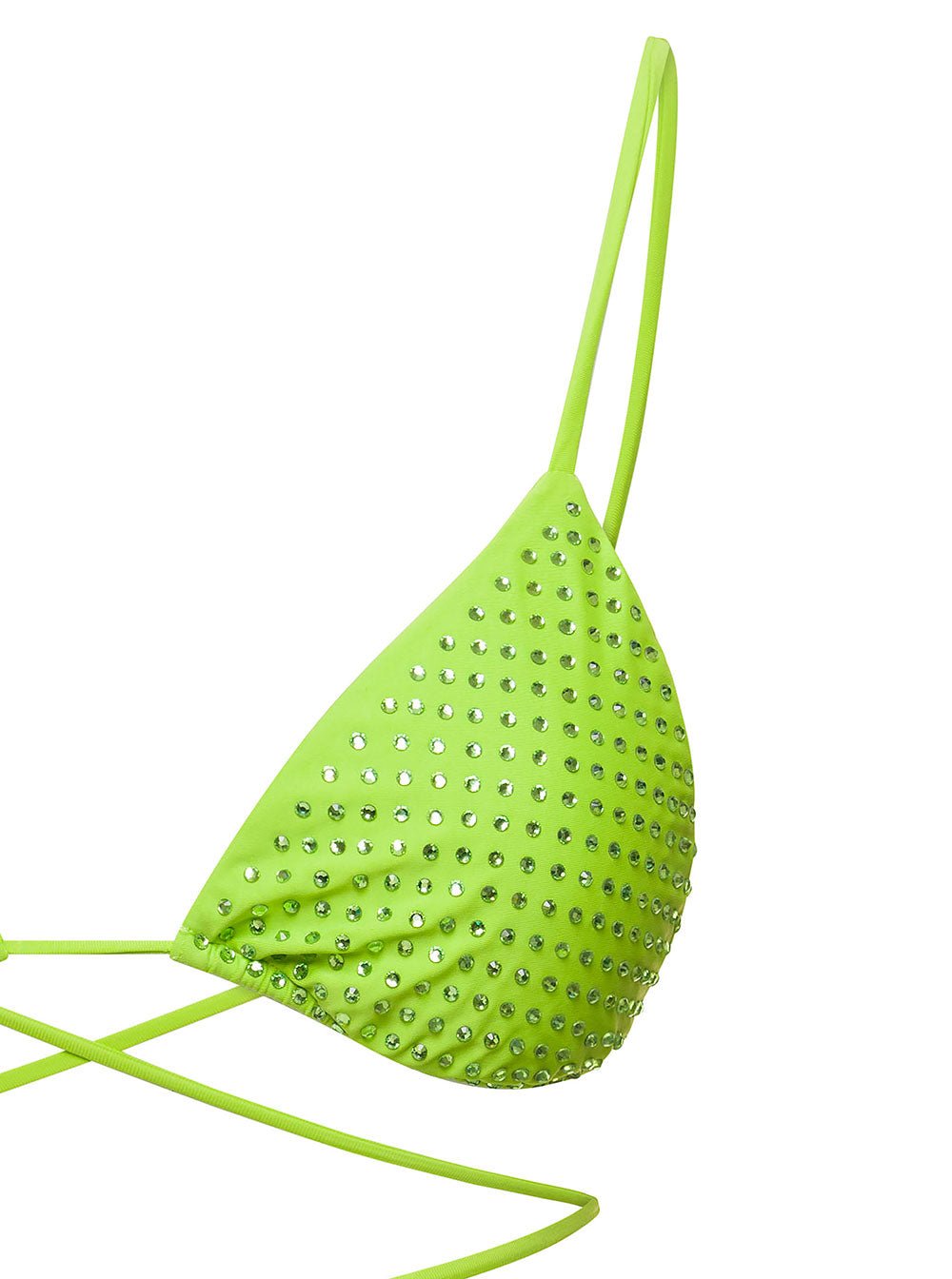 Self - Portrait Women Bikini Top With All - Over Crystal Embellishment In Green Polyamide Woman - EZE Fashion®